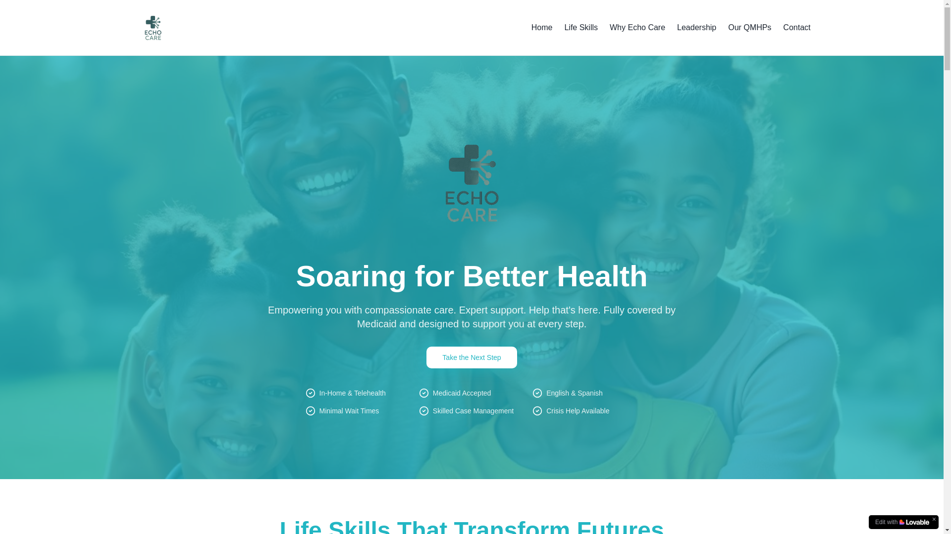 website screenshot of https://echocarenetwork.com/