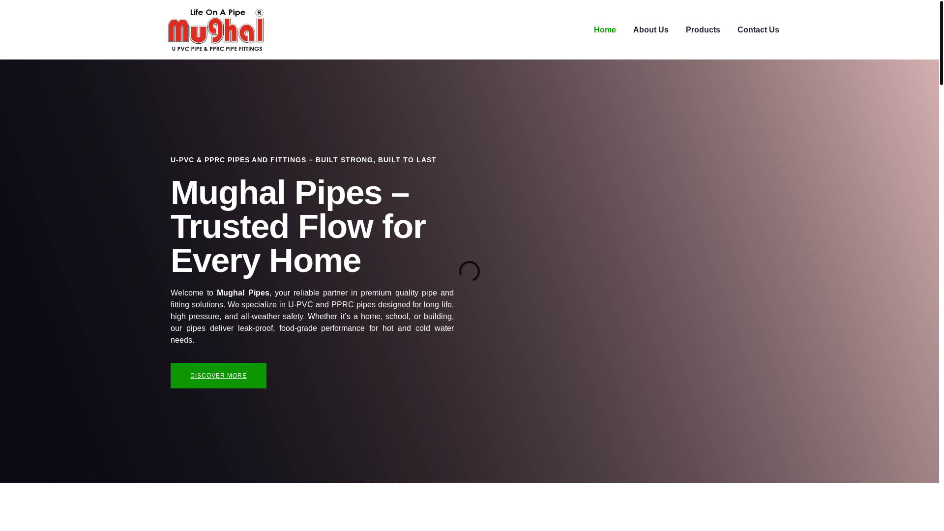 website screenshot of https://mughalpipes.com/