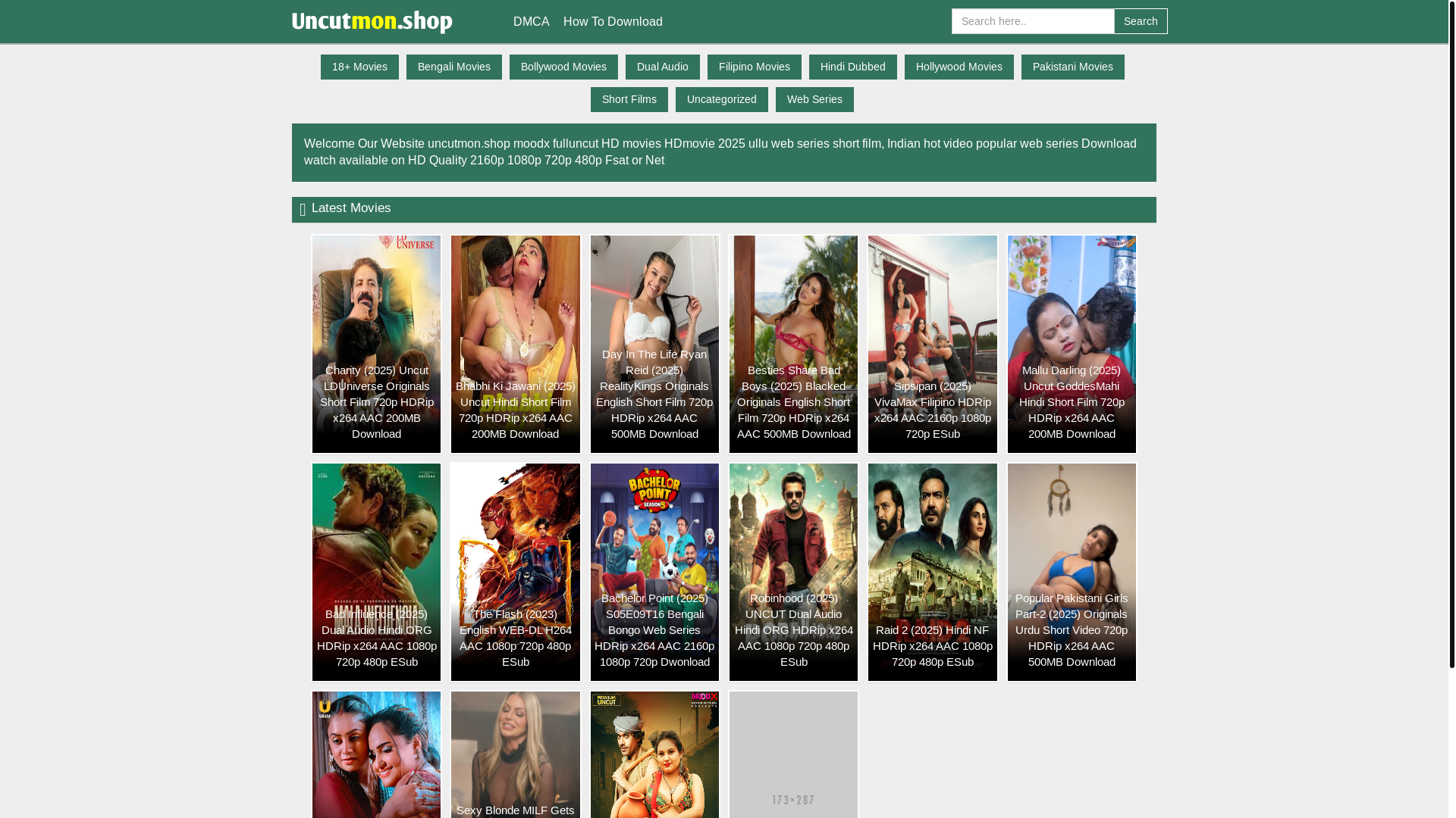 website screenshot of https://uncutmon.shop/