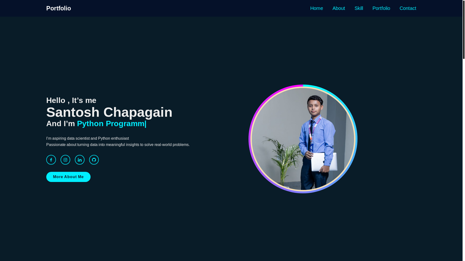website screenshot of https://codewithsantosh.tech/