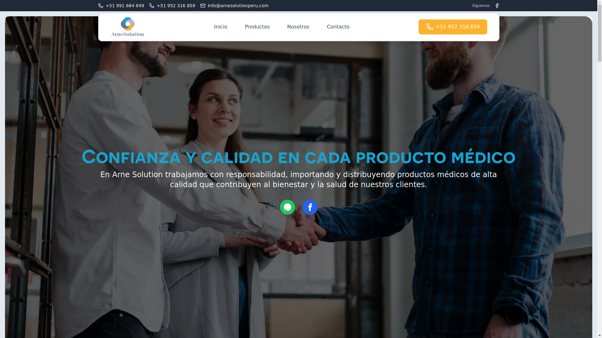 website screenshot of https://arnesolutionperu.com/