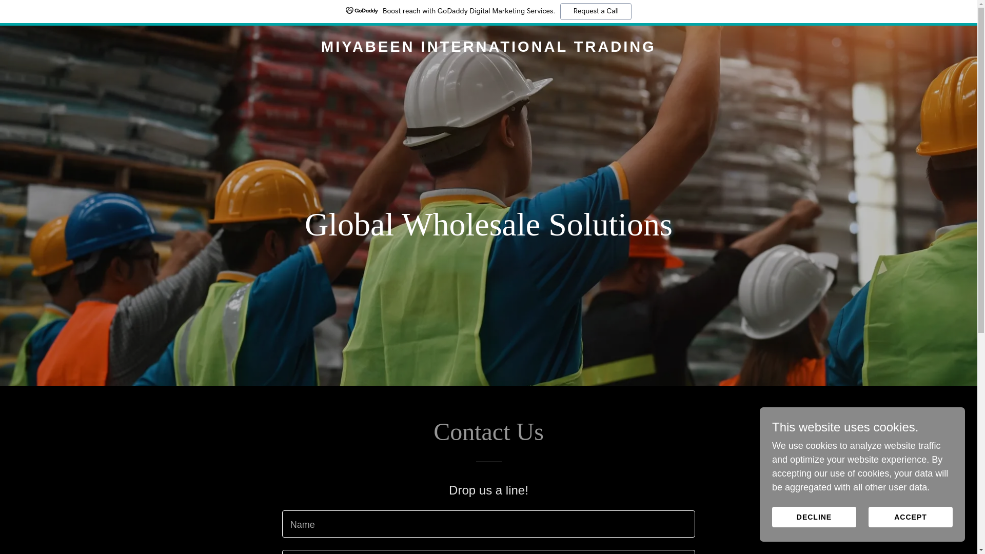 website screenshot of https://miyabeeninternationaltrading.com/
