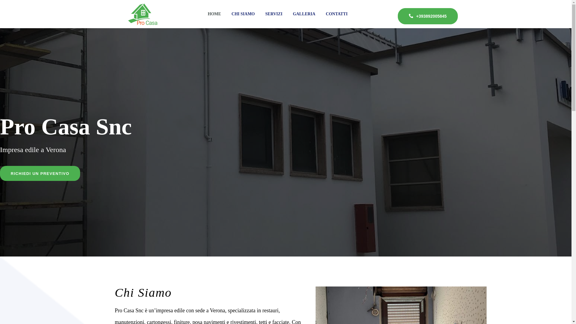 website screenshot of https://procasasnc.it/