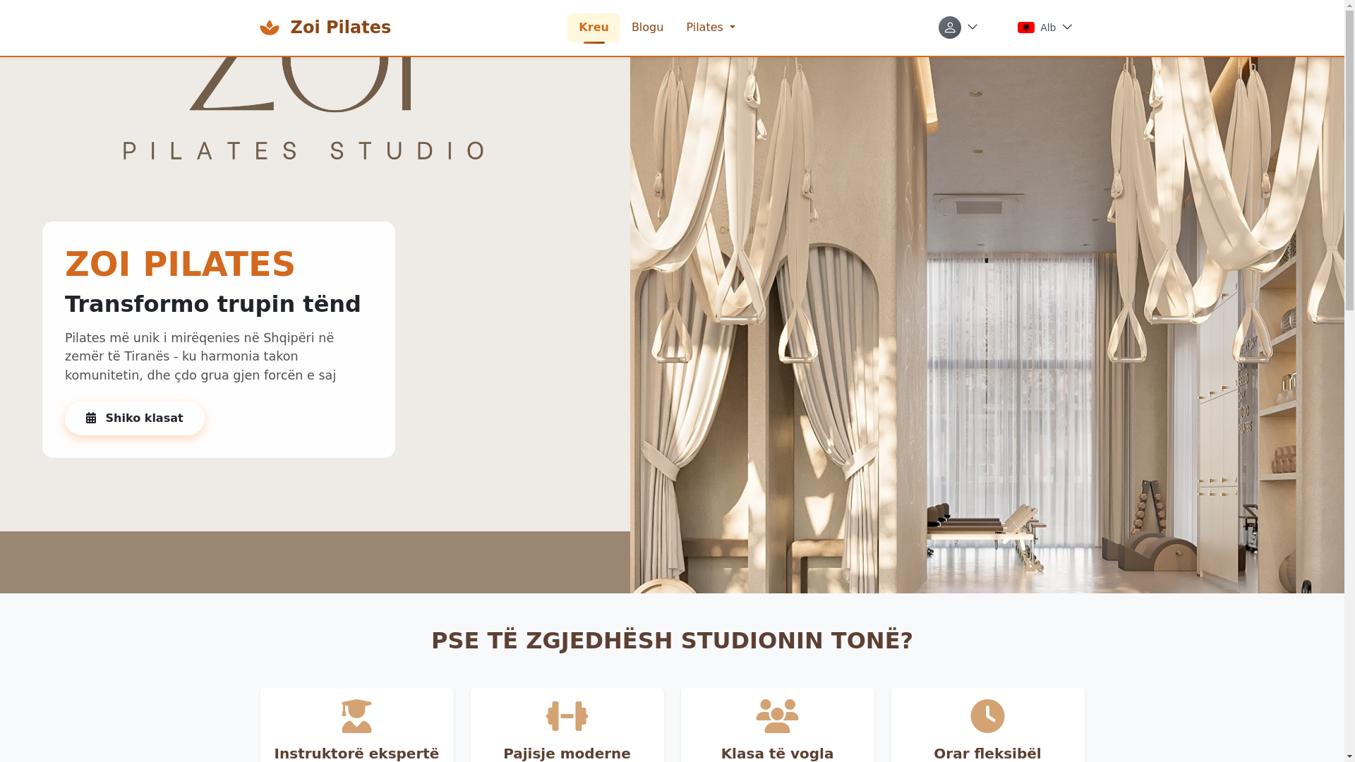 website screenshot of https://zoi-pilates-team.pages.dev/