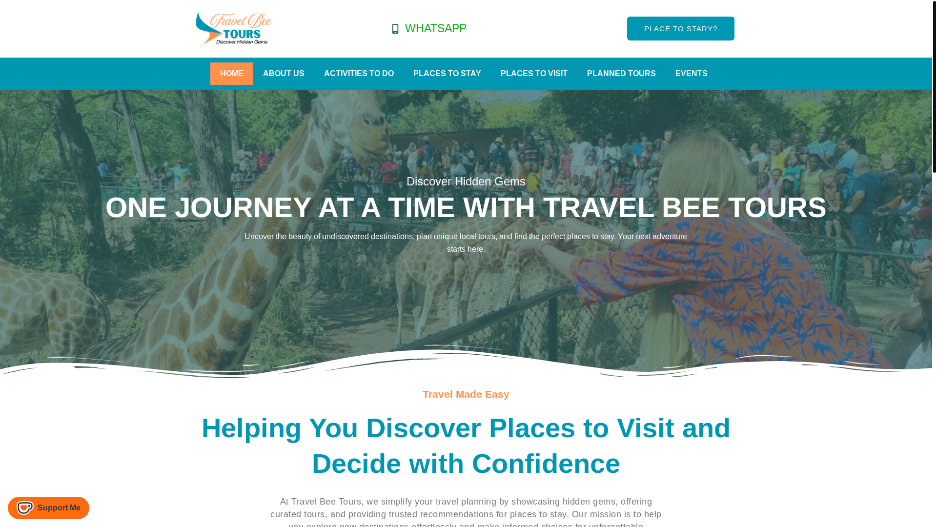 website screenshot of https://travelbee.africa/