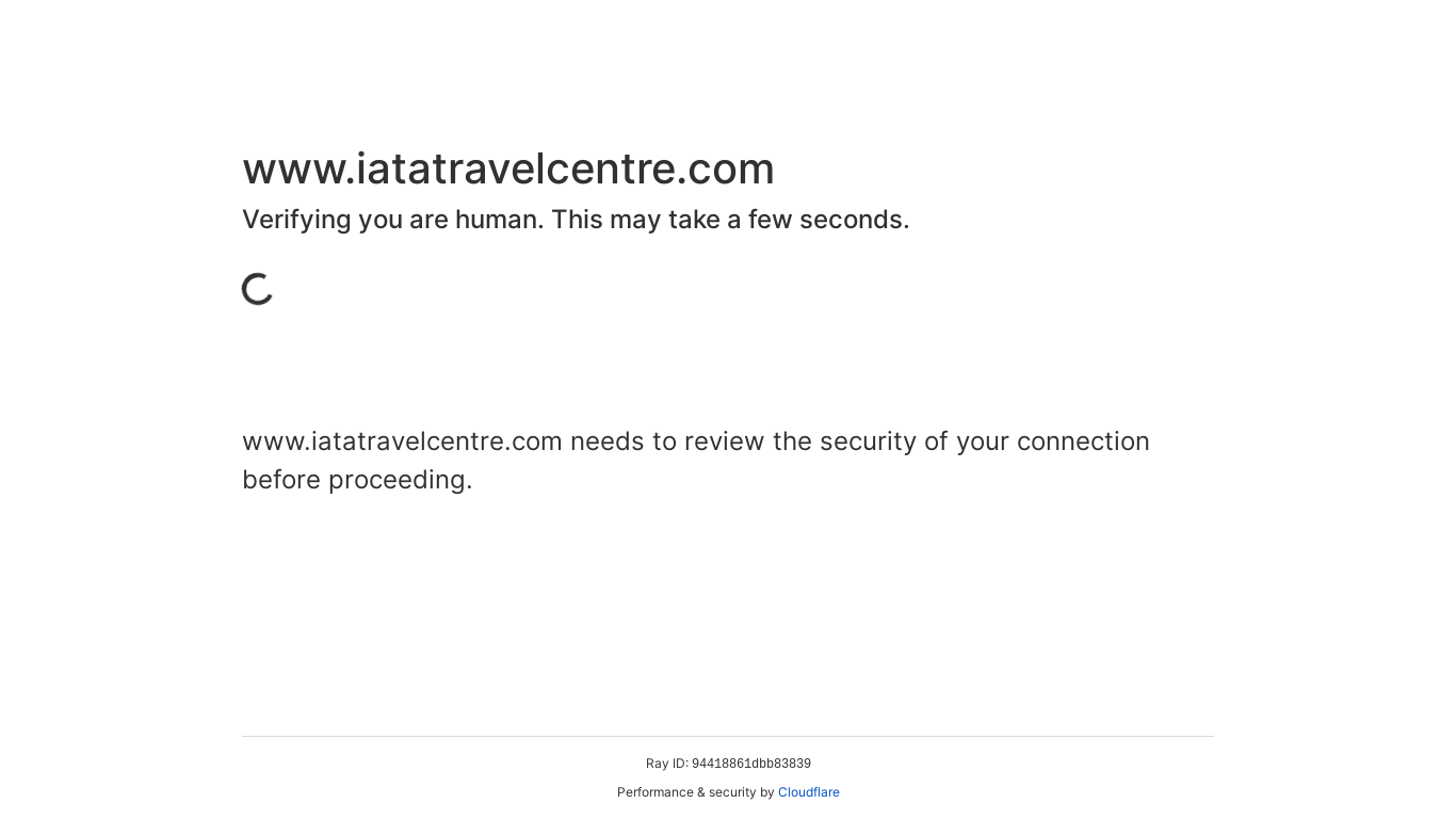 website screenshot of https://www.iatatravelcentre.com/