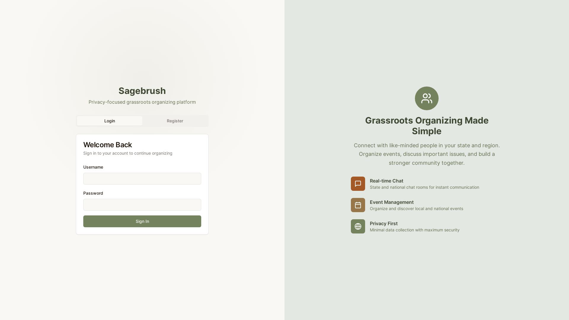 website screenshot of https://sagebrushconnect.com/