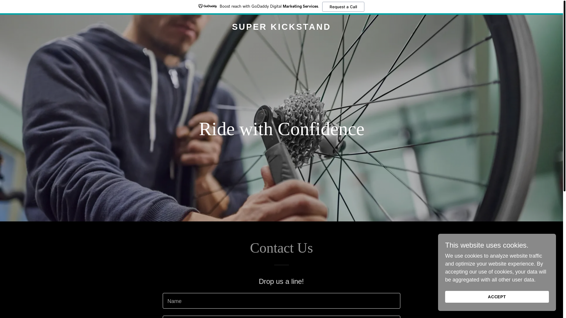 website screenshot of https://superkickstand.com/