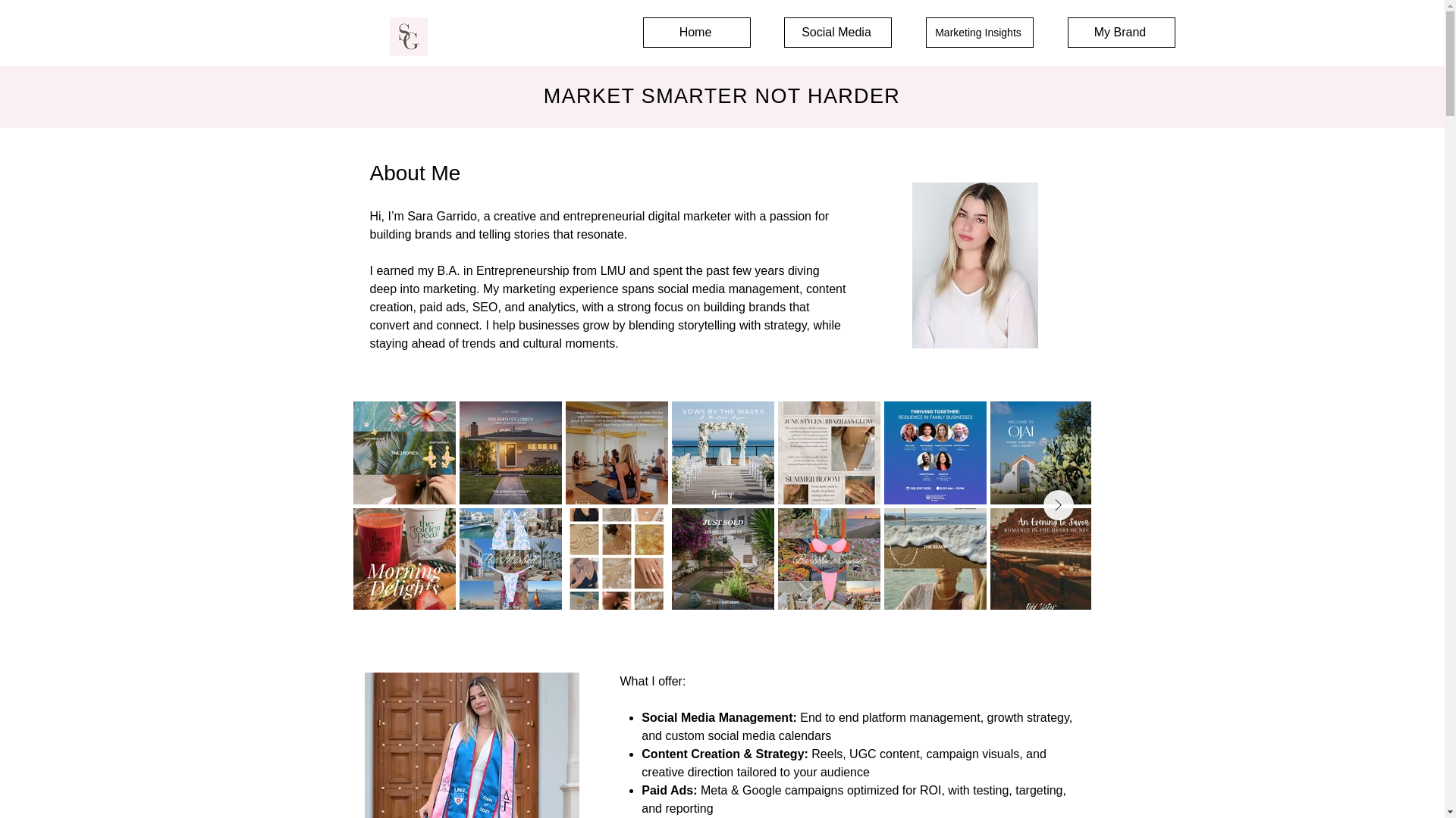website screenshot of https://saragarrmarketing.com/