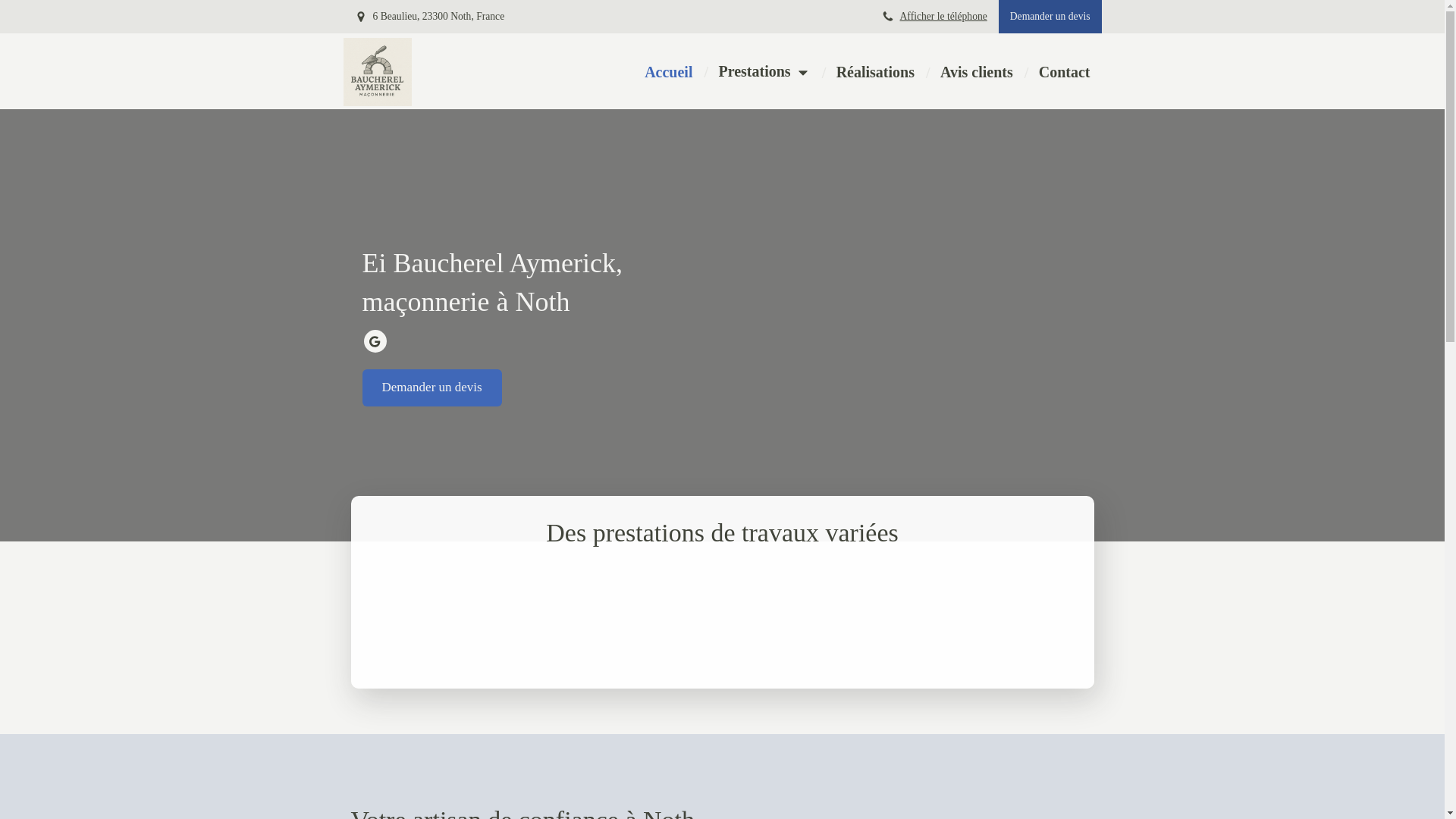 website screenshot of https://baucherel-aymerick.fr/