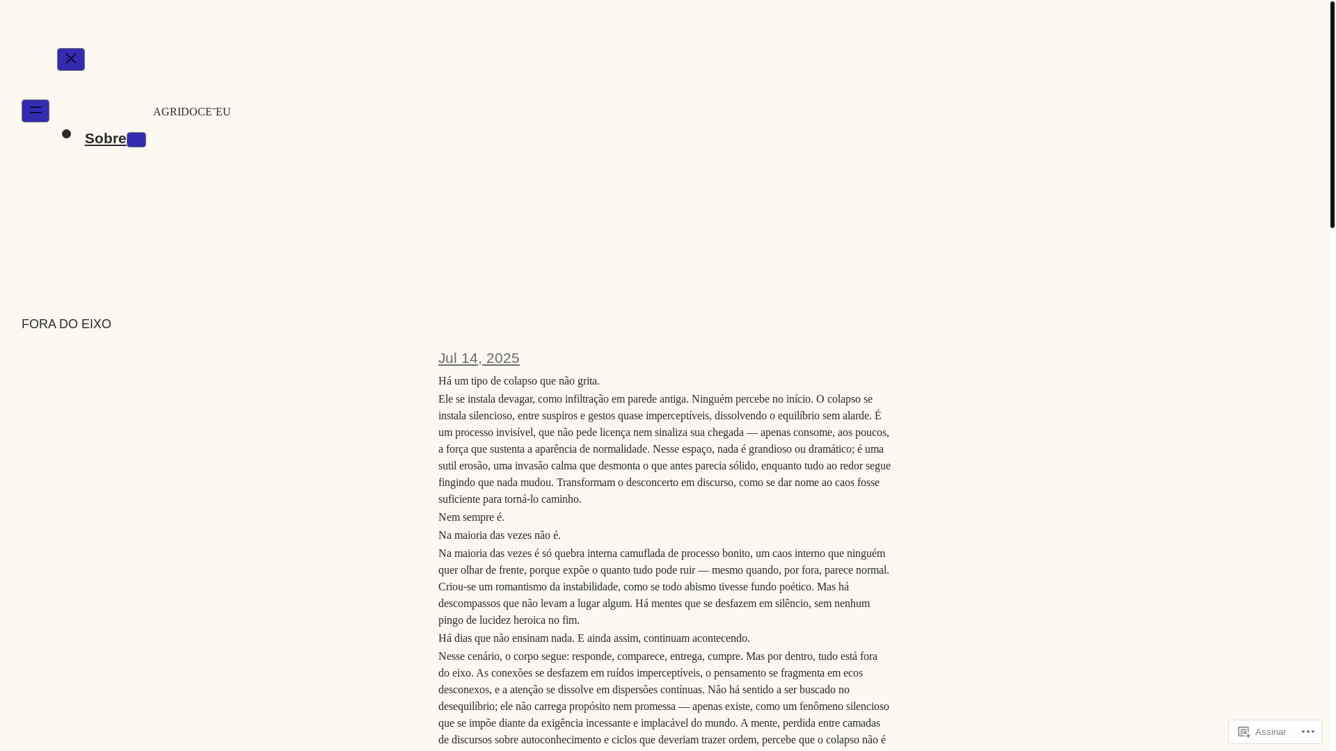 website screenshot of https://agridoceeu.com.br/