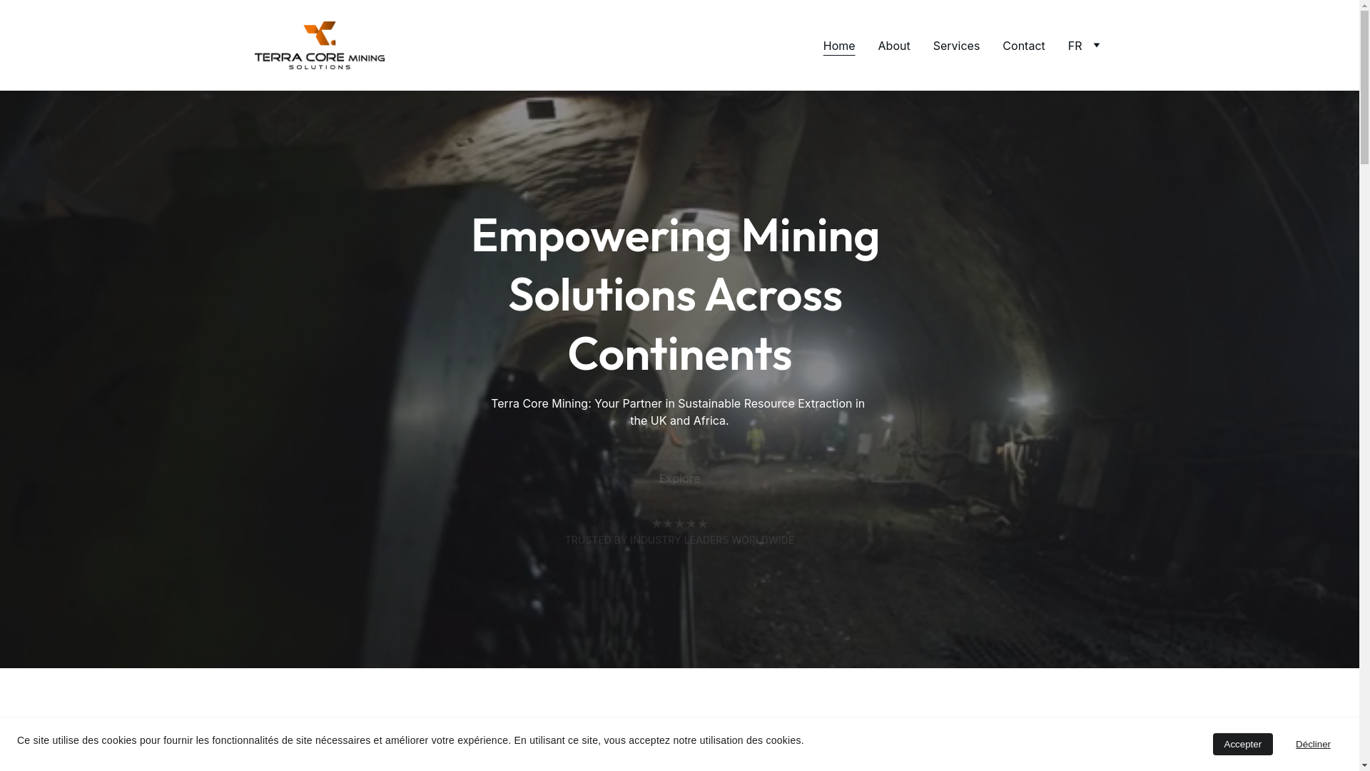 website screenshot of https://terracoreminingsarl.com/