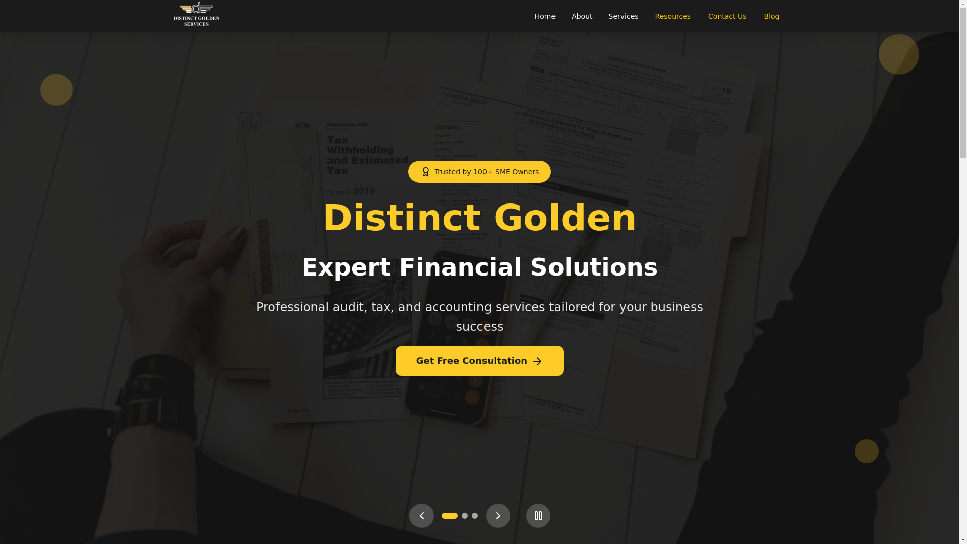 website screenshot of https://dgoldenservices.co.zw/