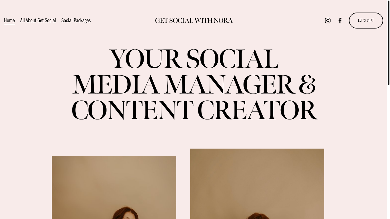 website screenshot of https://getsocialwnora.com/