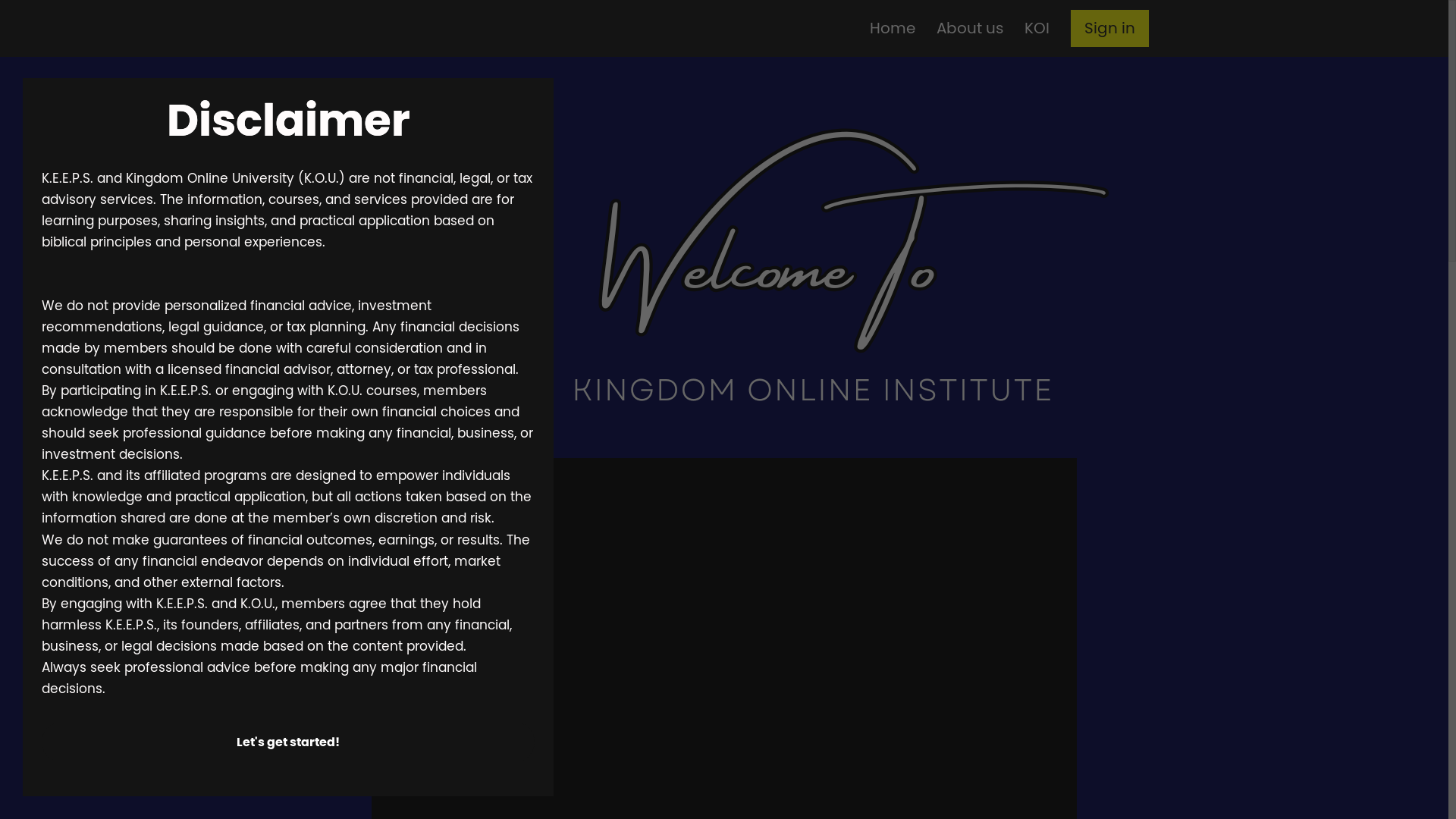 website screenshot of https://kingdomonlineinstitute.com/