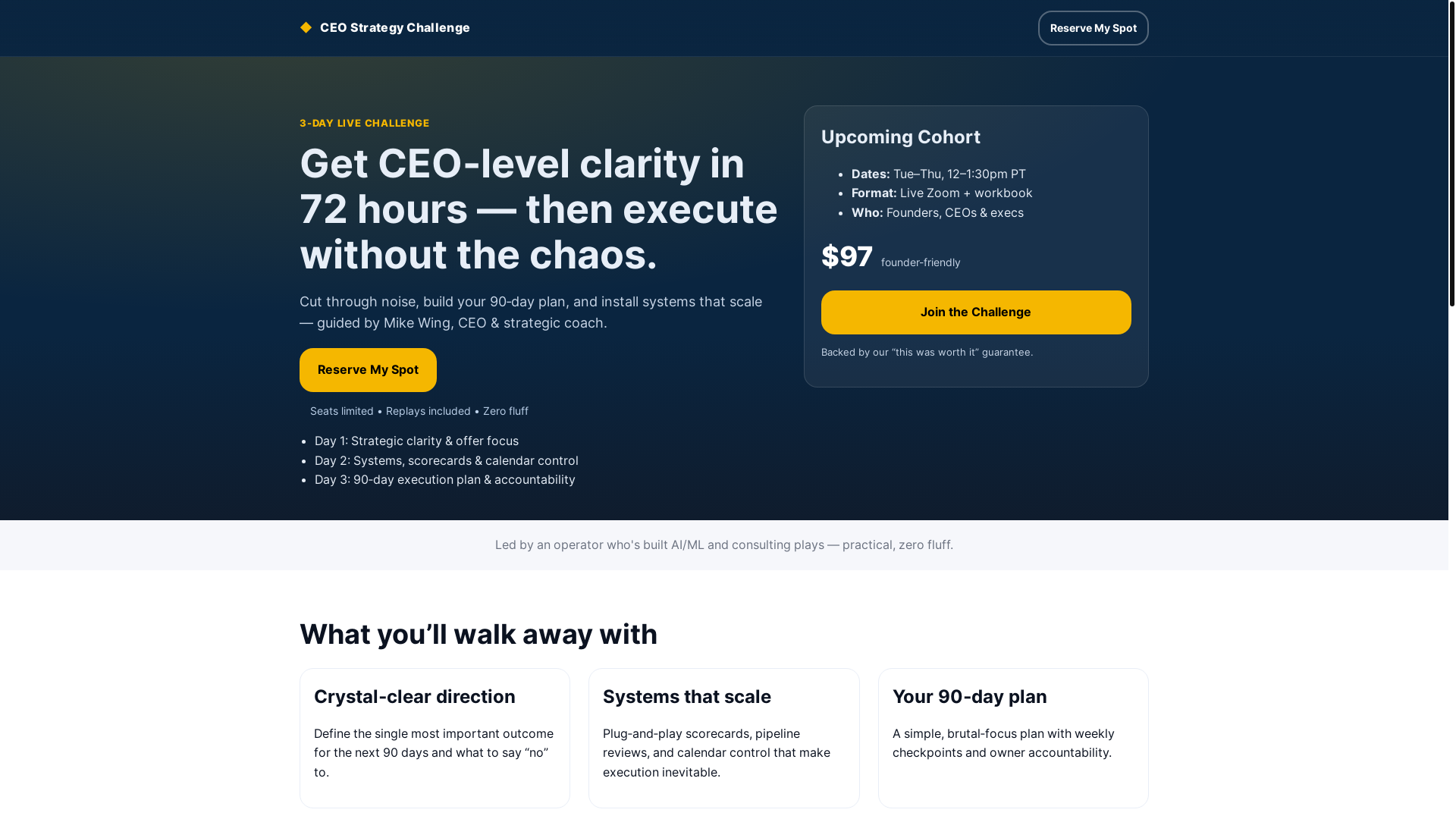 website screenshot of https://ceo-clarity-challenge-v6.pages.dev/