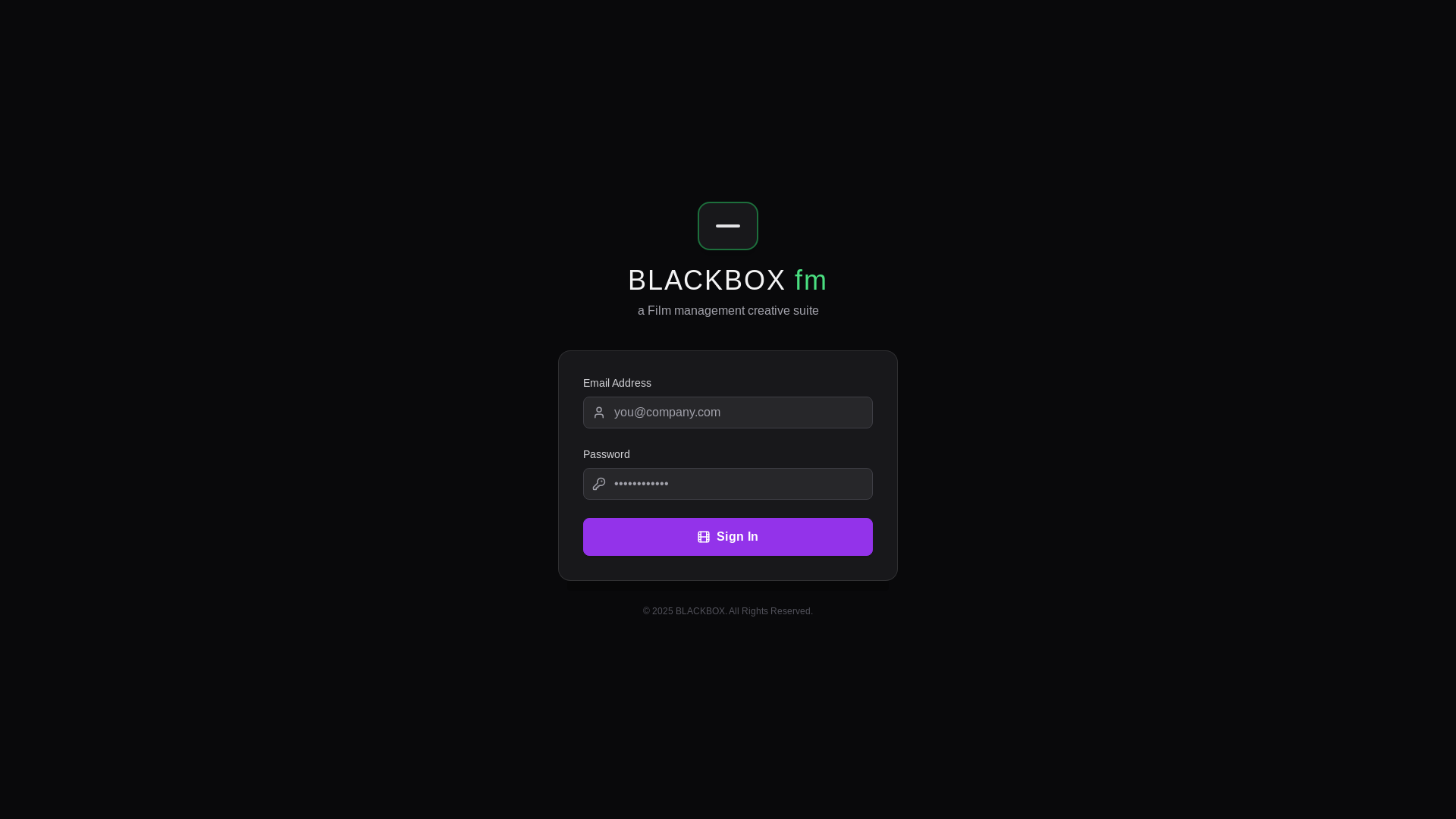 website screenshot of https://blackbox-fm.com/
