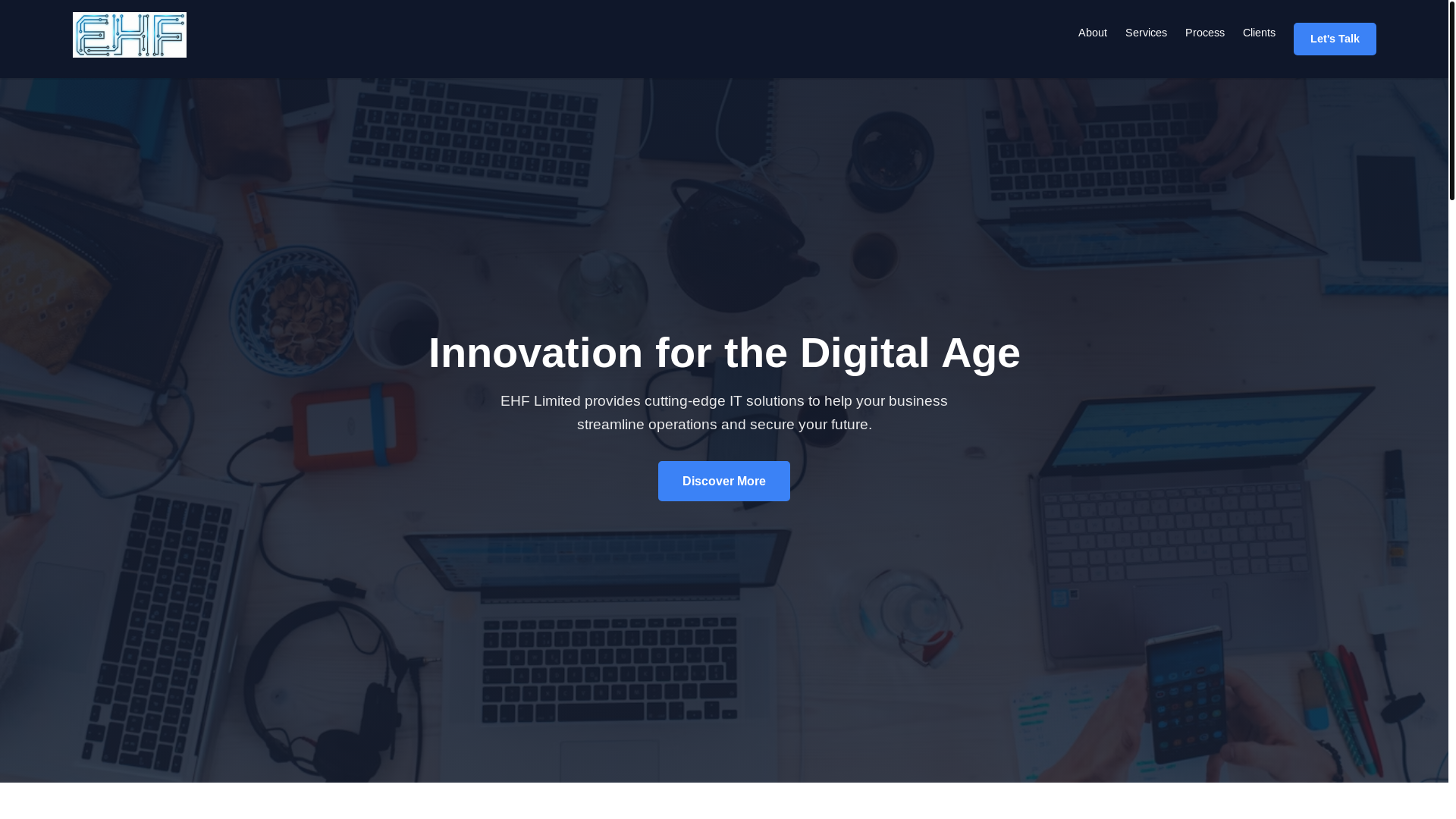 website screenshot of https://ehflimited.com/