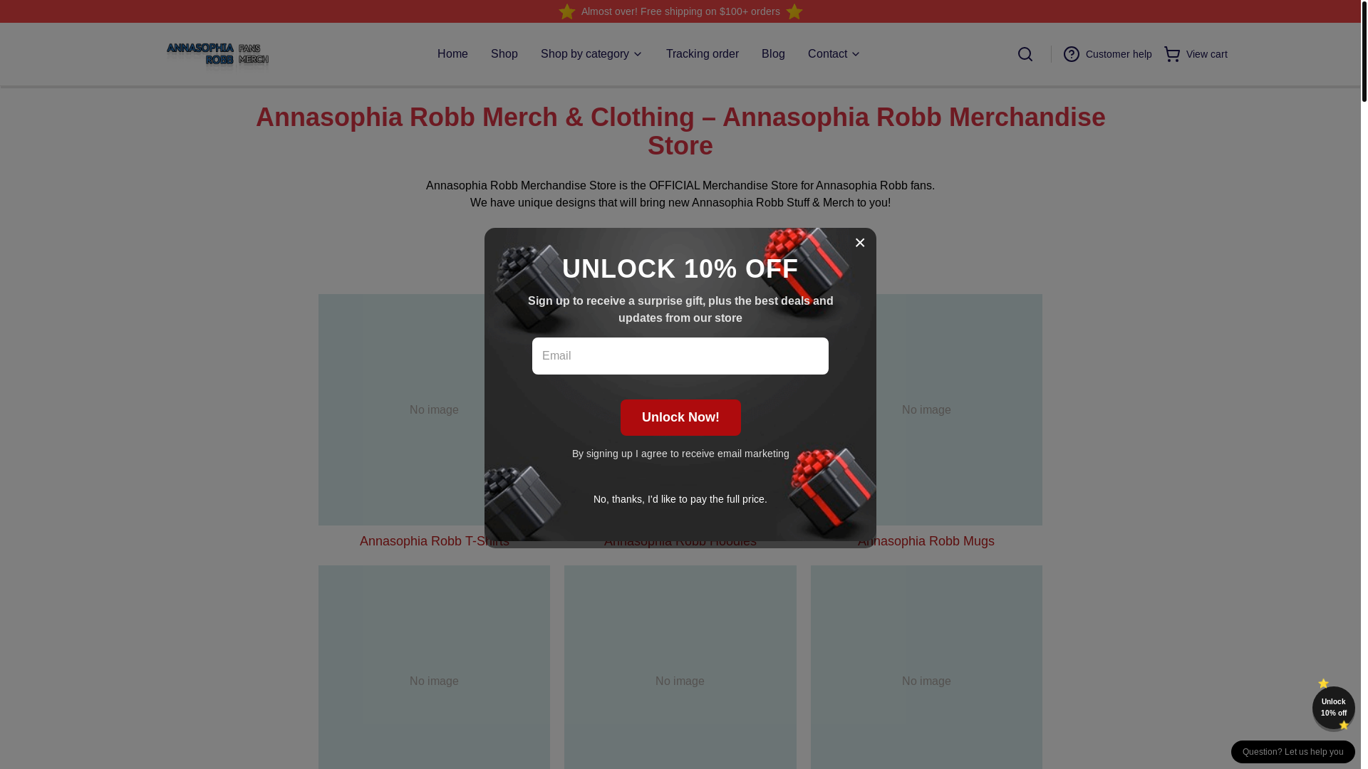 website screenshot of https://annasophiarobb.shop/