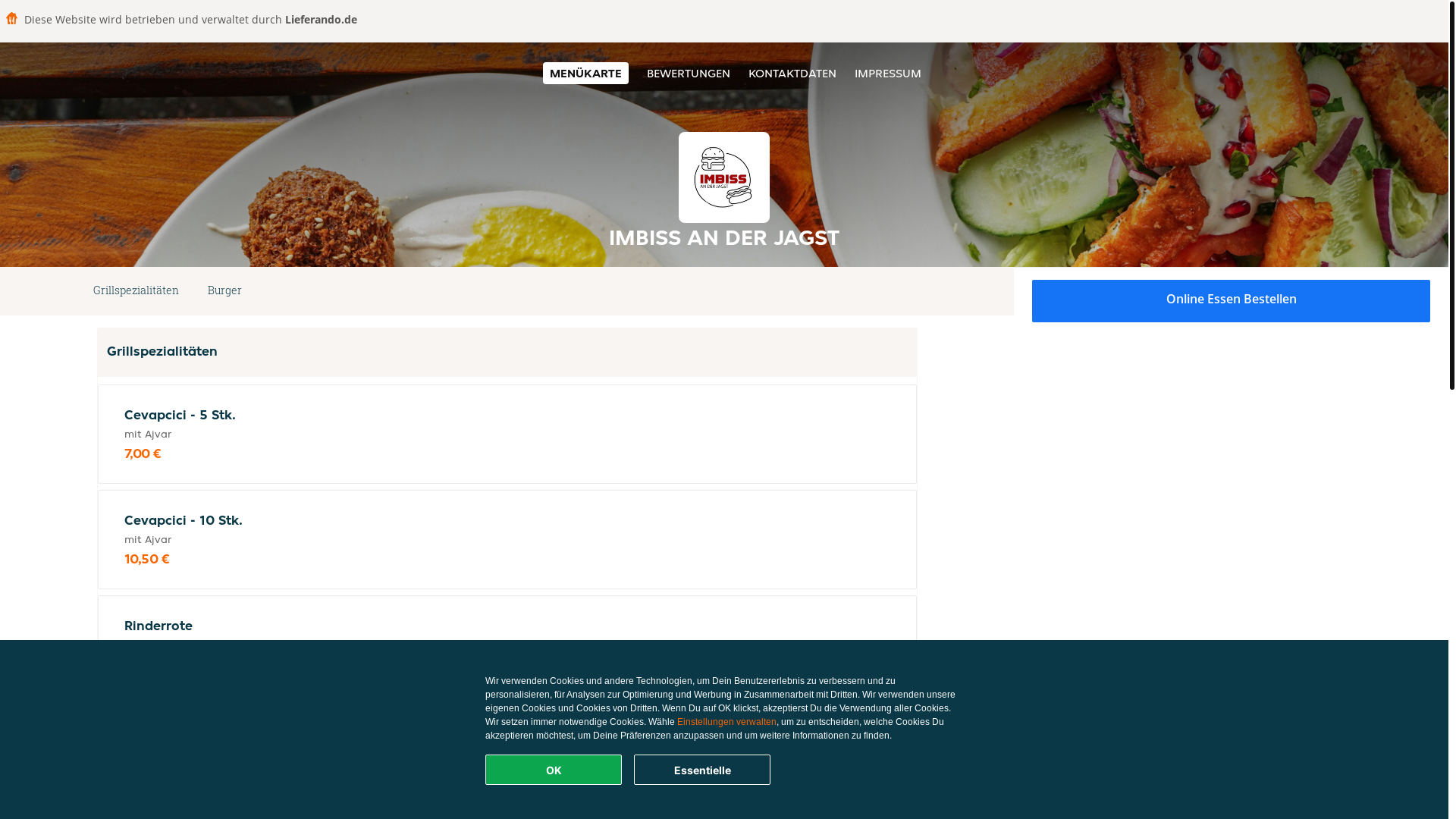 website screenshot of https://imbissanderjagst-ellwangenjagst.de/