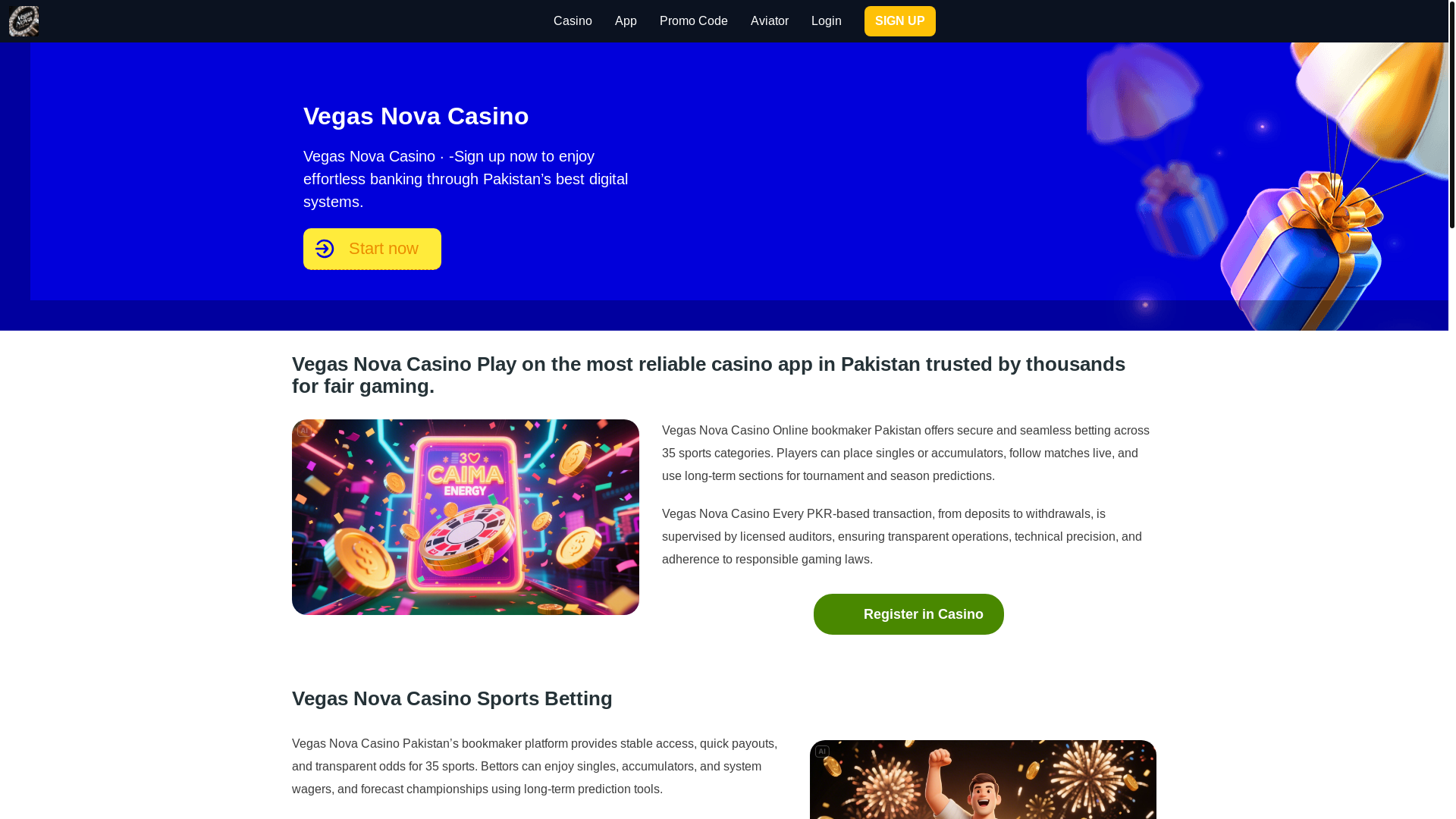 website screenshot of https://vegasnovacasinom.com/