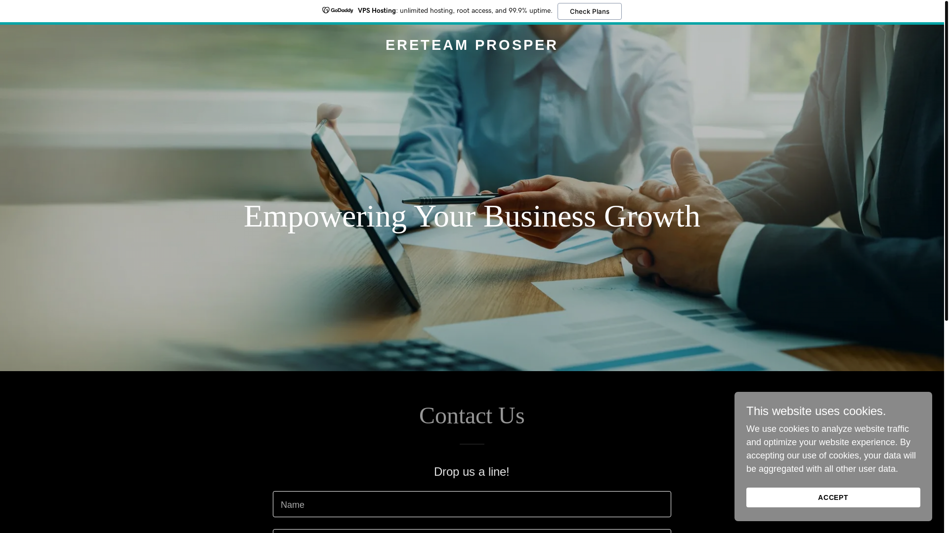 website screenshot of https://ereteamprosper.com/