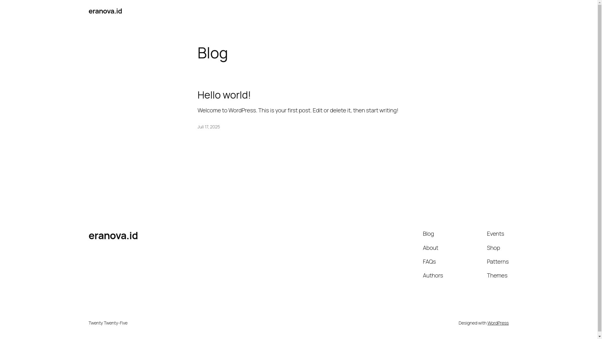 website screenshot of https://eranova.id/