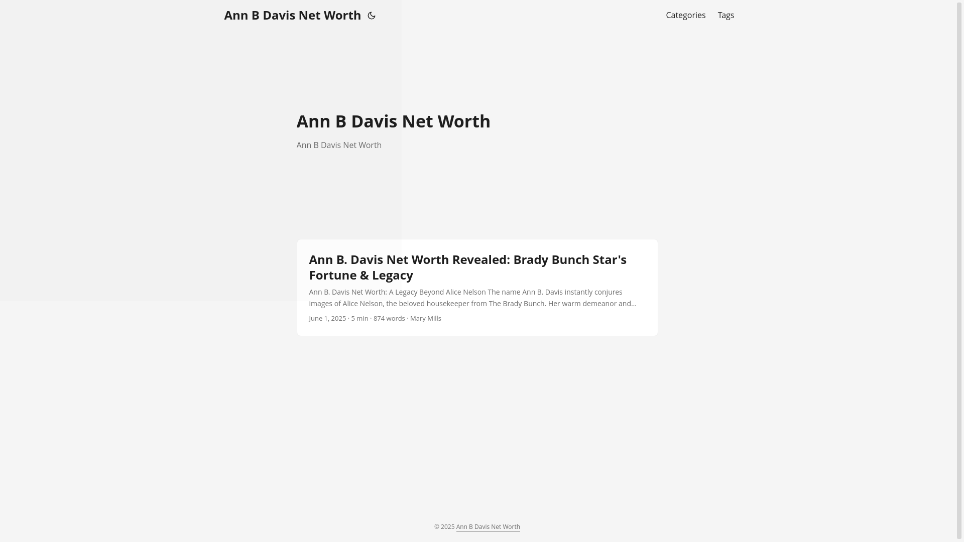 website screenshot of https://ann-b-davis-net-worth20250727.pages.dev/
