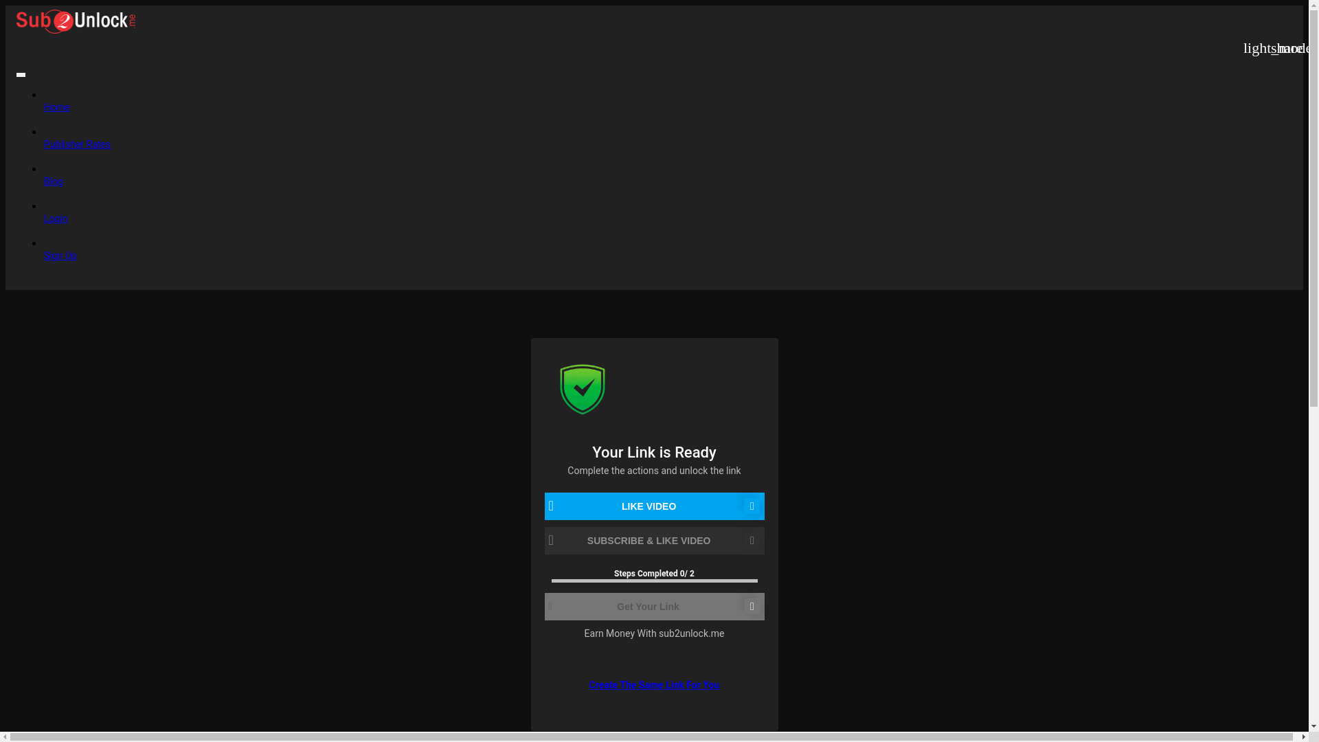 website screenshot of https://sub2unlock.me/3KOK6WV