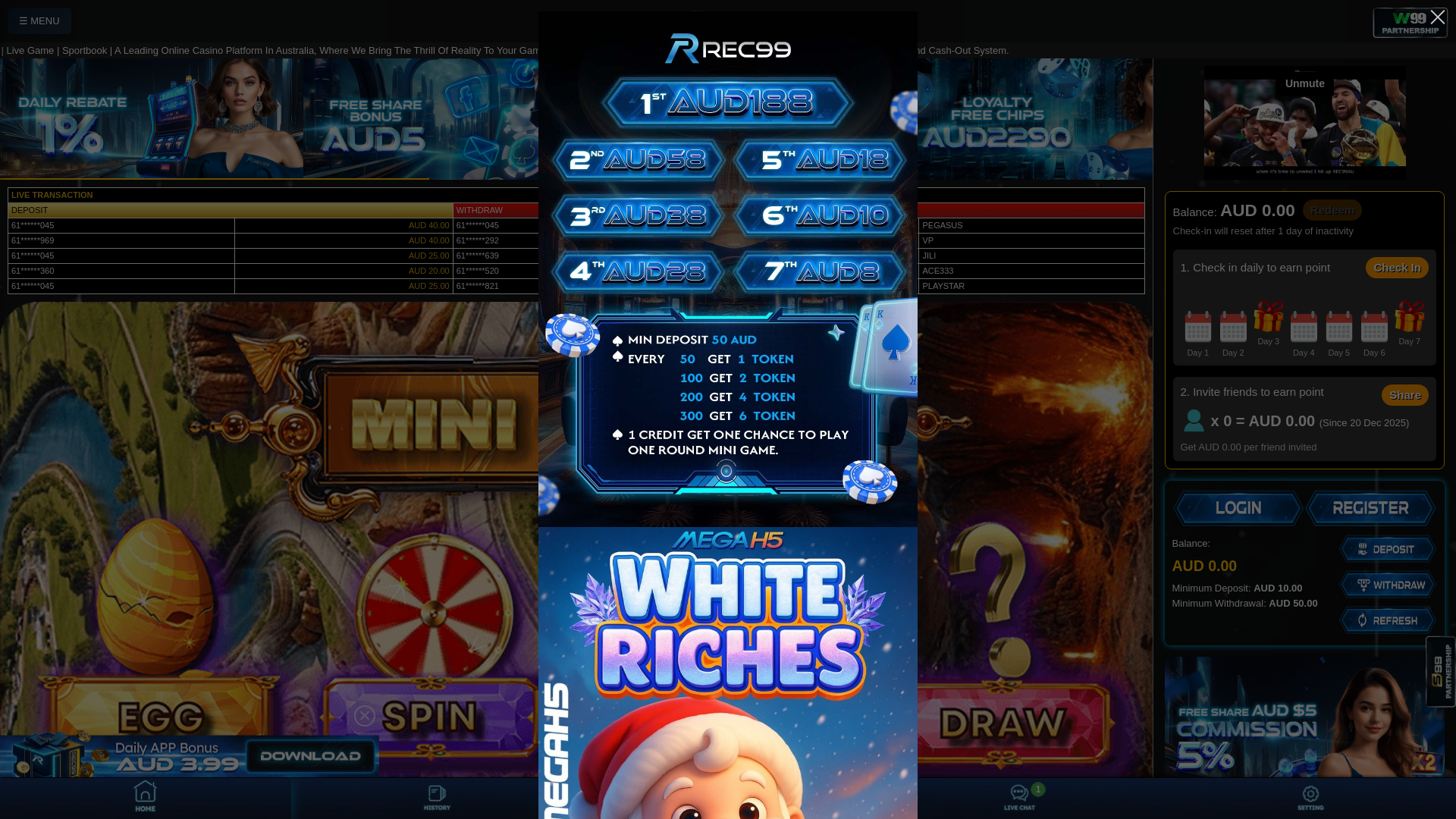 website screenshot of https://rec99au.com/