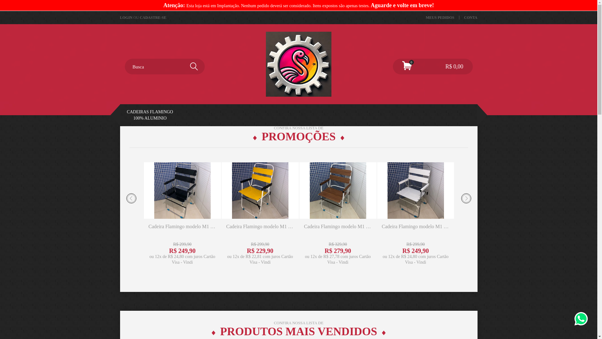 website screenshot of https://cadeirasflamingo.com.br/