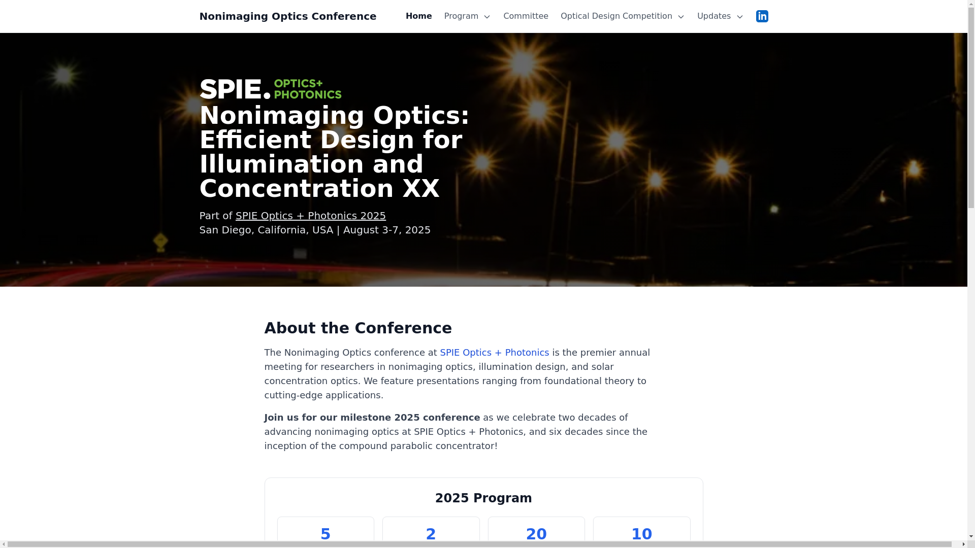 website screenshot of https://nonimaging-optics-website.pages.dev/