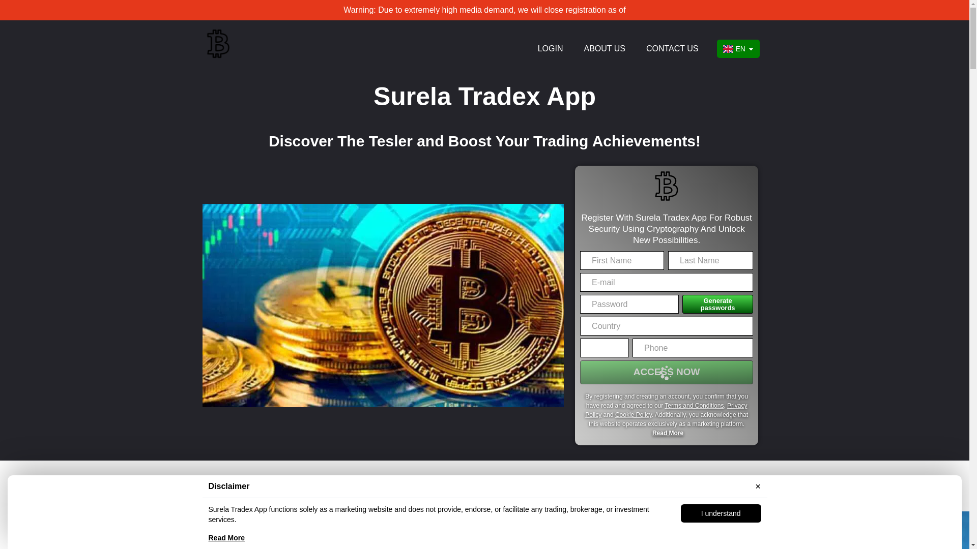 website screenshot of https://surelatradex-app.com