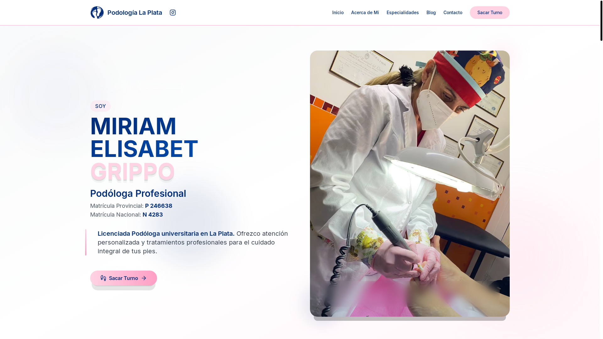 website screenshot of https://podologialaplata.com/