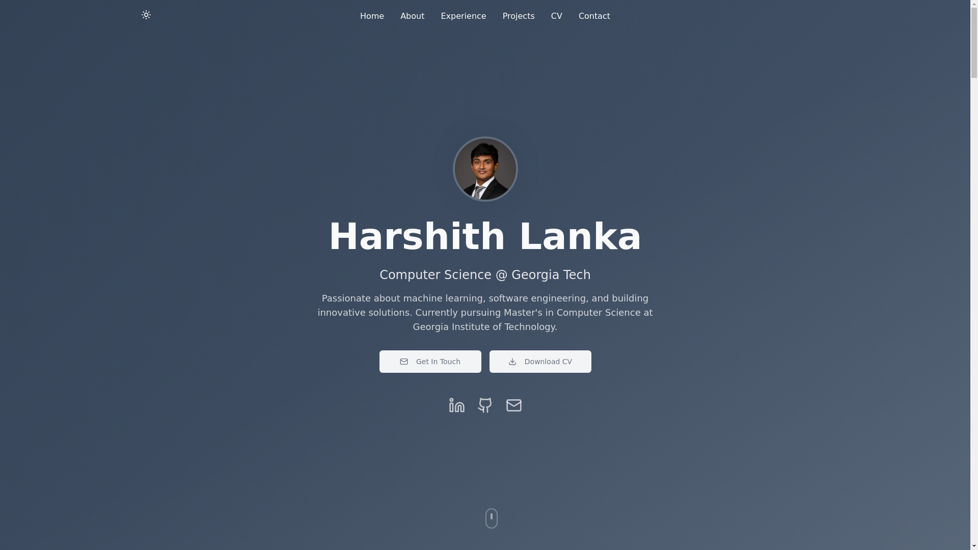 website screenshot of https://harshithlanka.com/