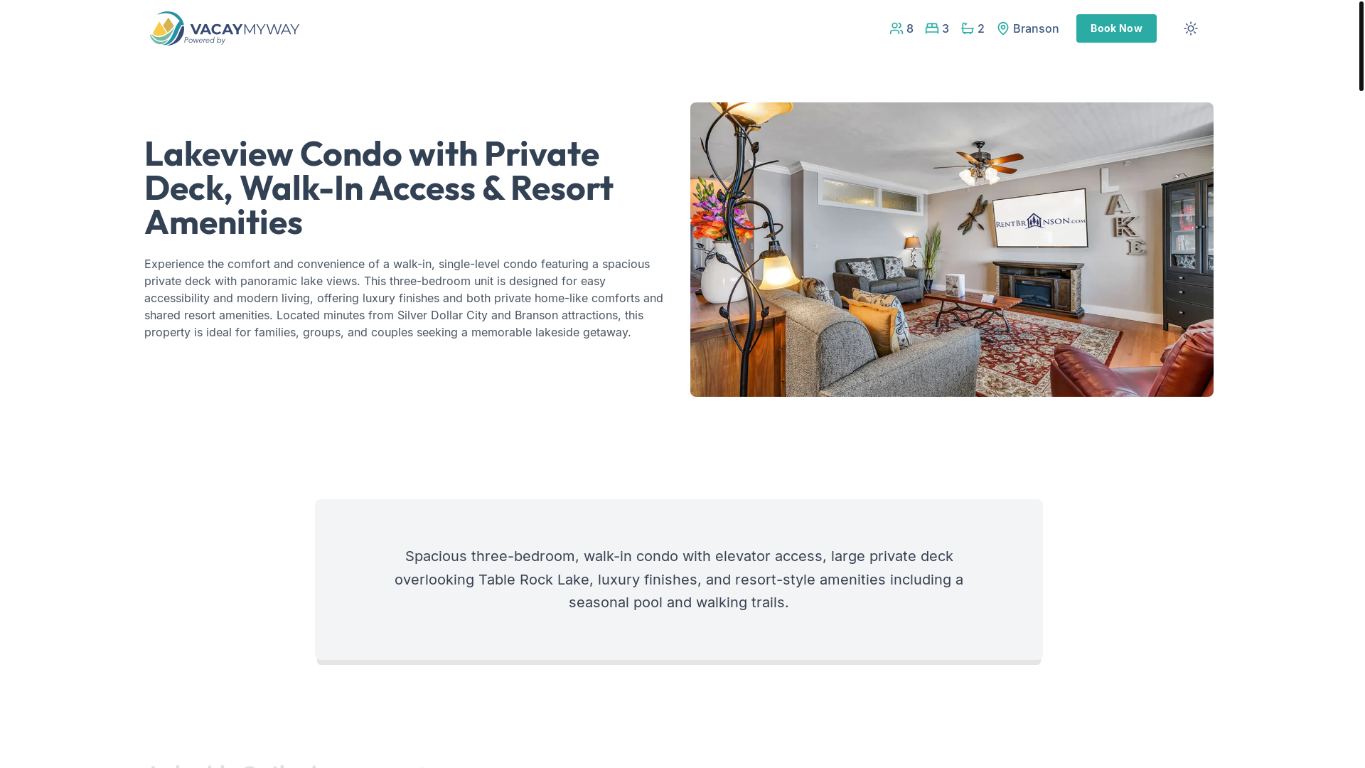 website screenshot of https://lakehaven.villas/