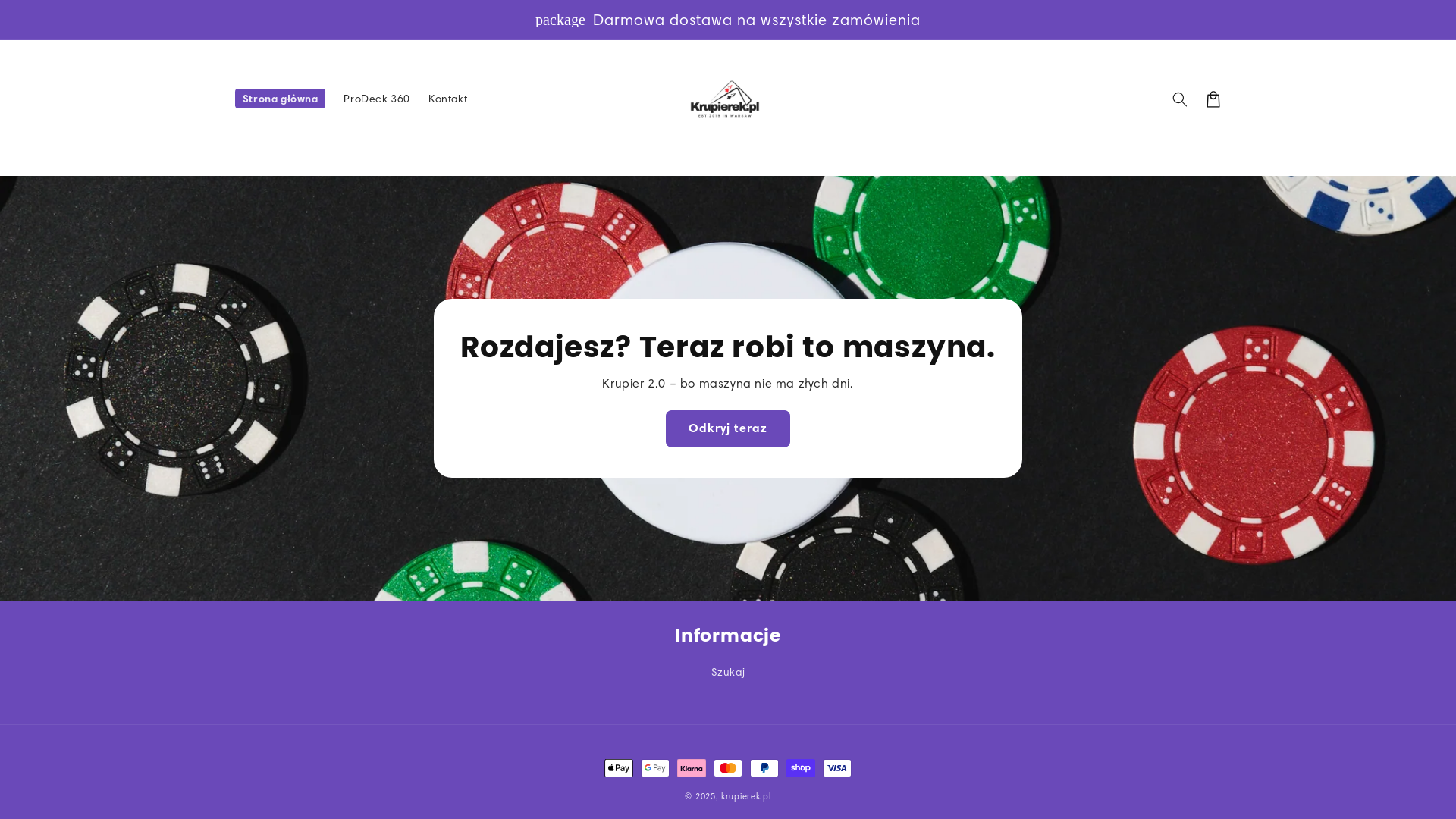 website screenshot of https://krupierek.pl/