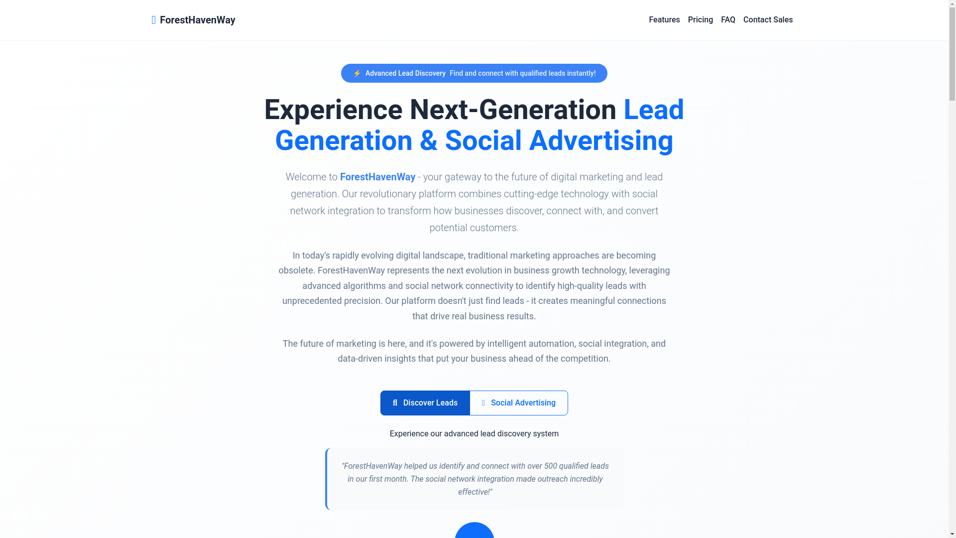 website screenshot of https://foresthavenway.pages.dev/