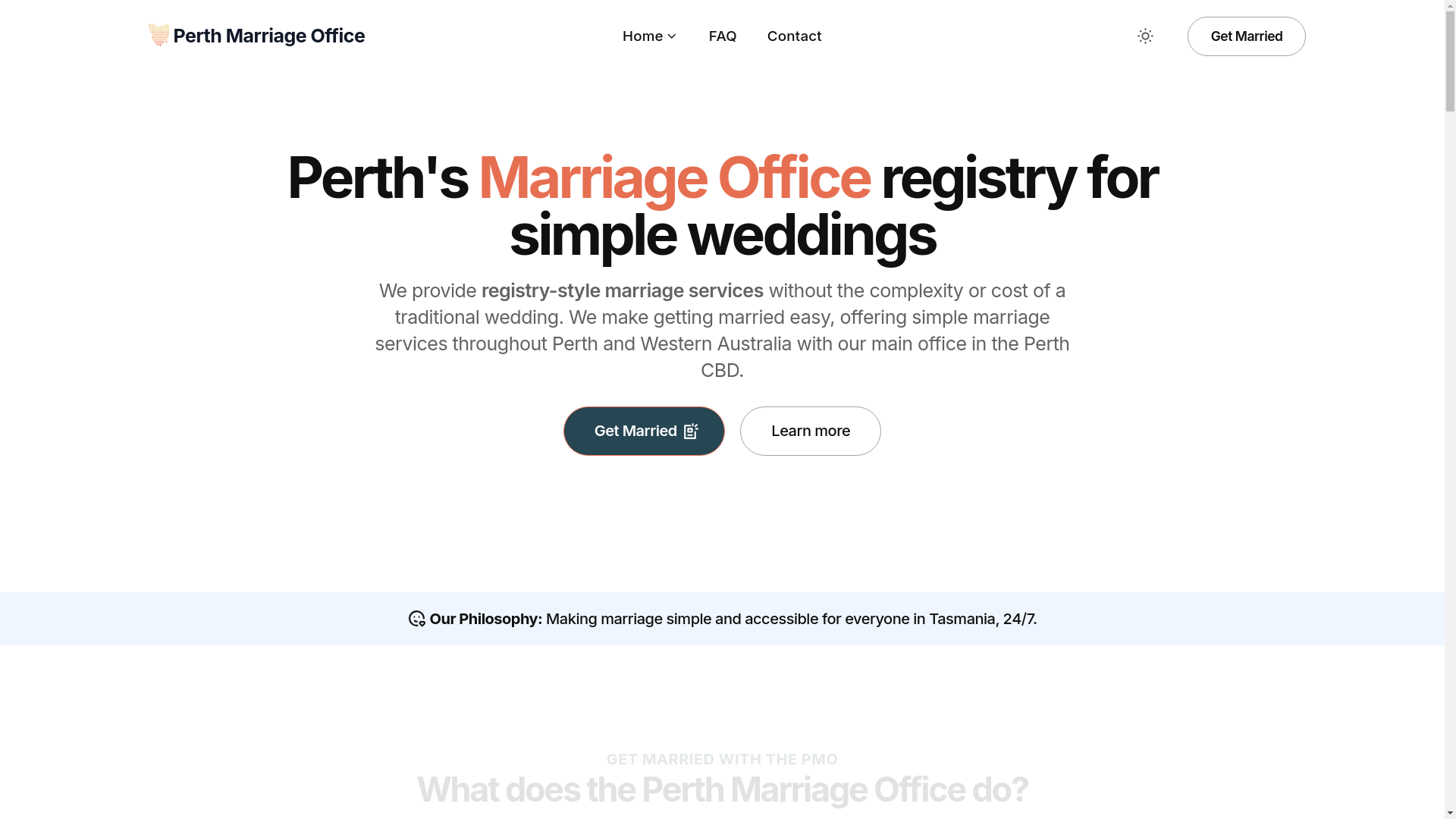 website screenshot of https://perthmarriageoffice.pages.dev/