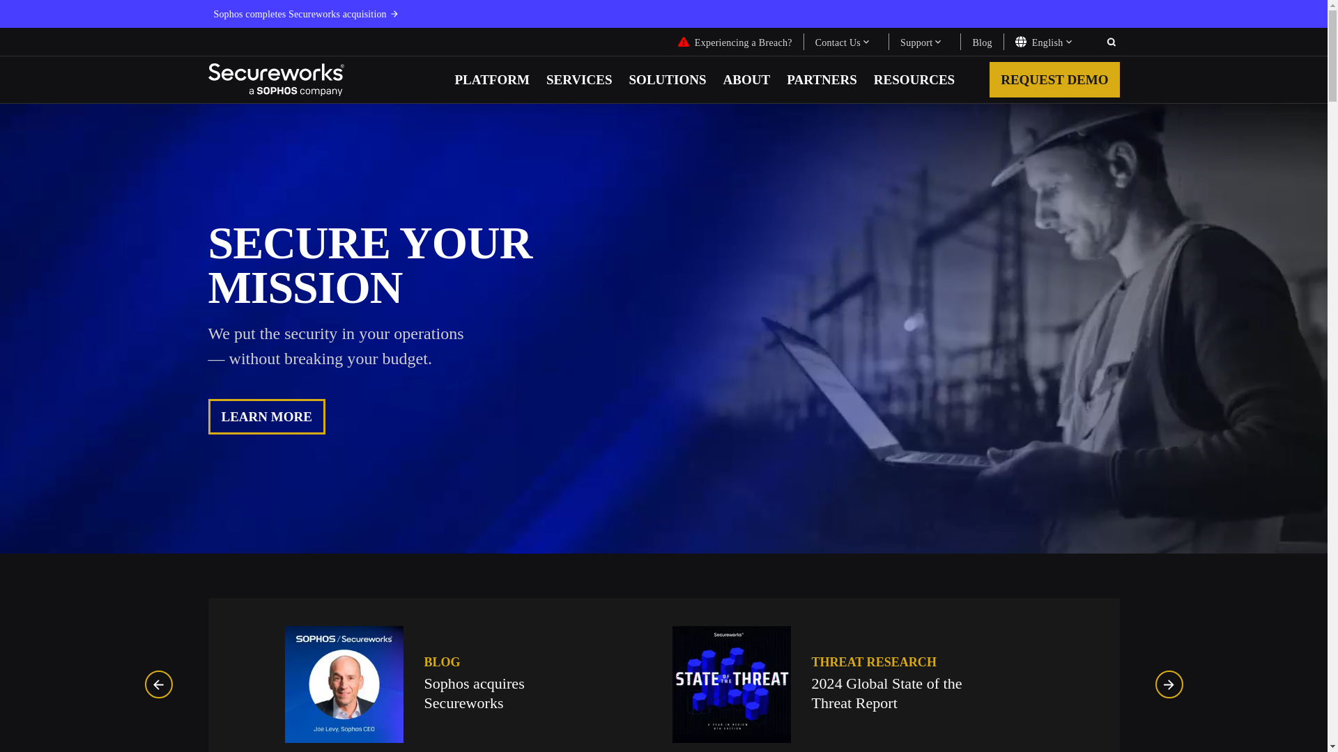 website screenshot of https://secureworks.com/
