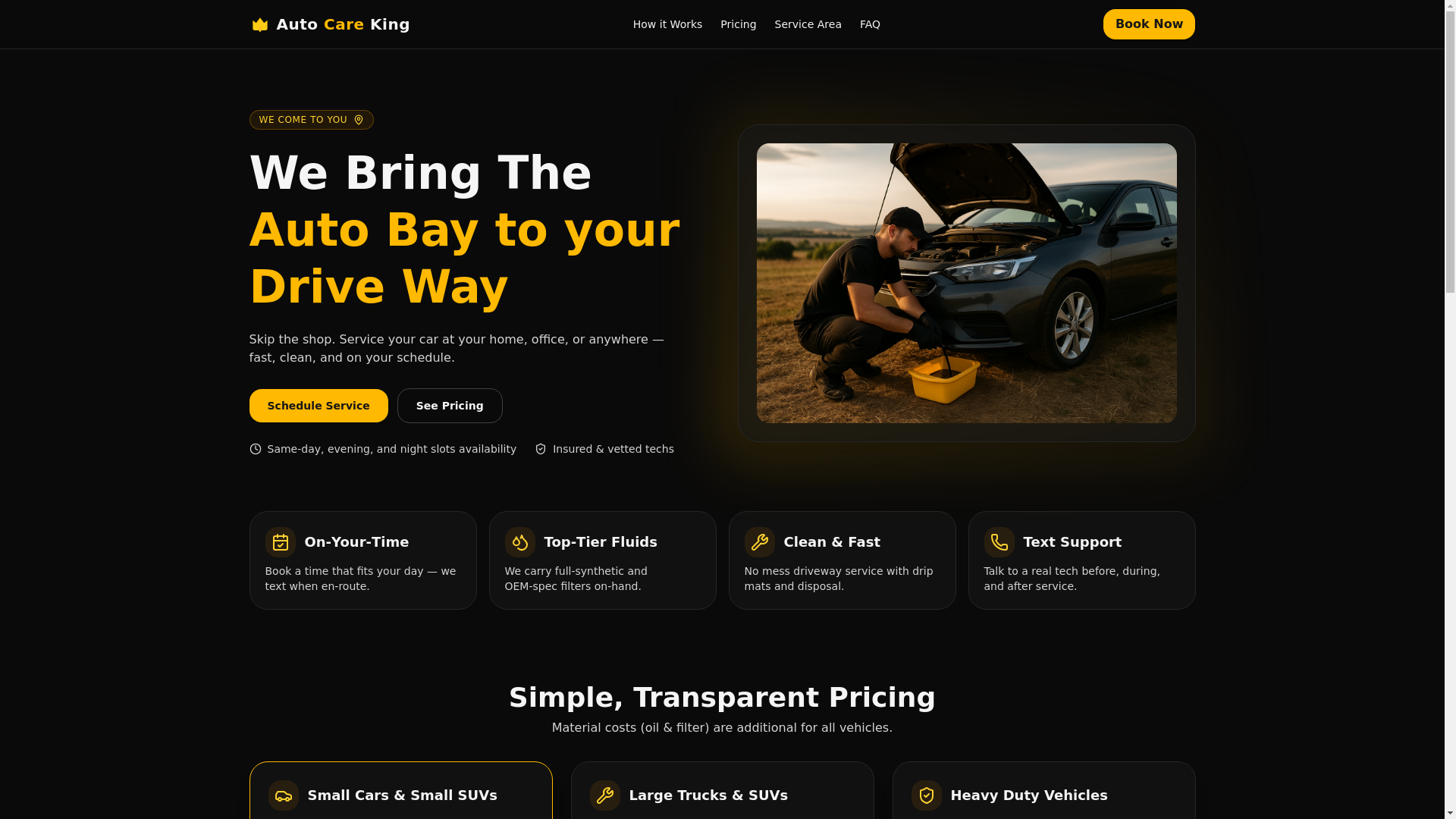 website screenshot of https://autocareking.pages.dev/