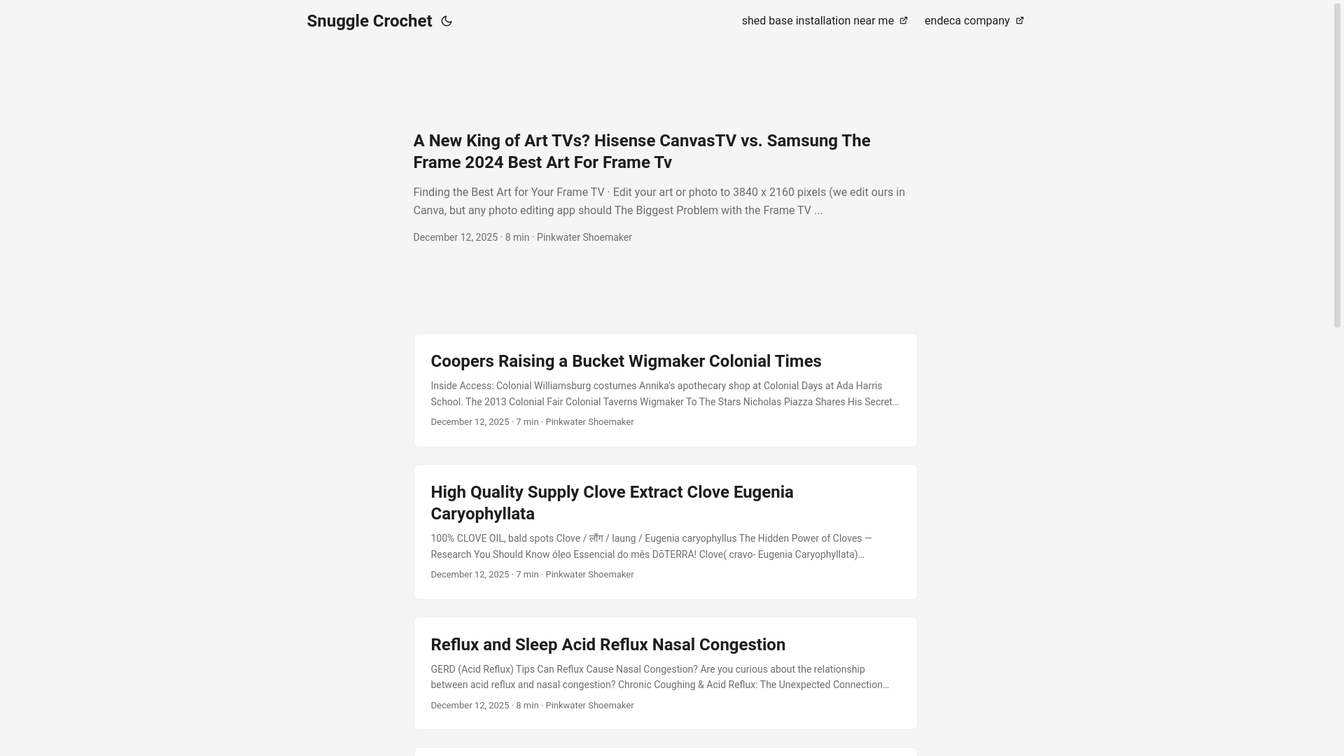 website screenshot of https://snugglecrochet.pages.dev/