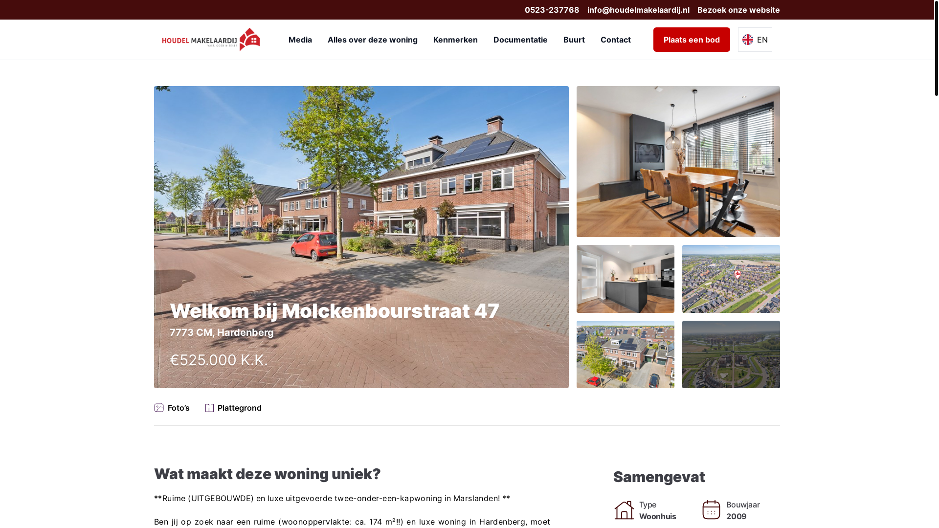 website screenshot of https://molckenbourstraat47.nl/