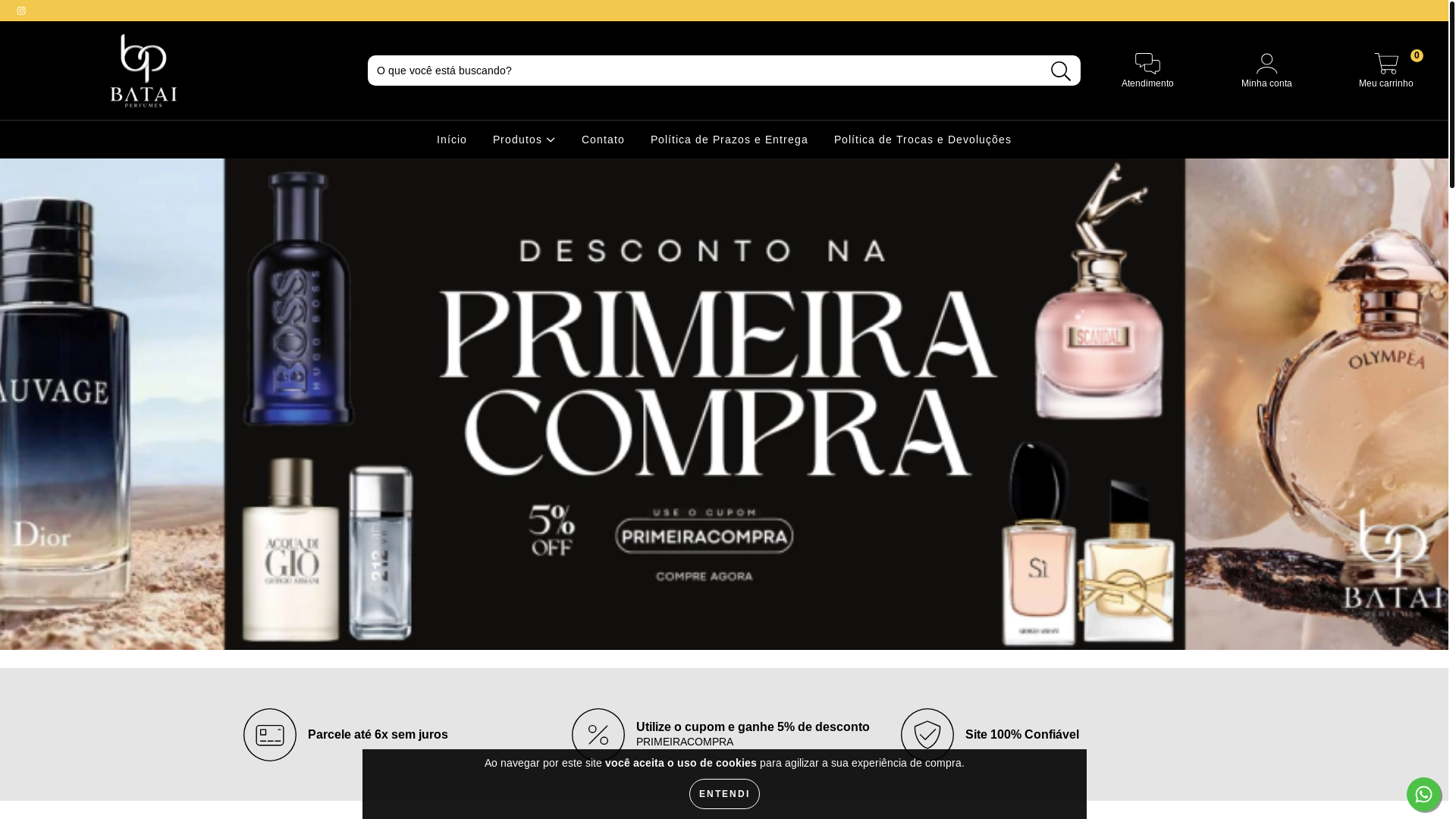 website screenshot of https://bataiperfumes.com.br/