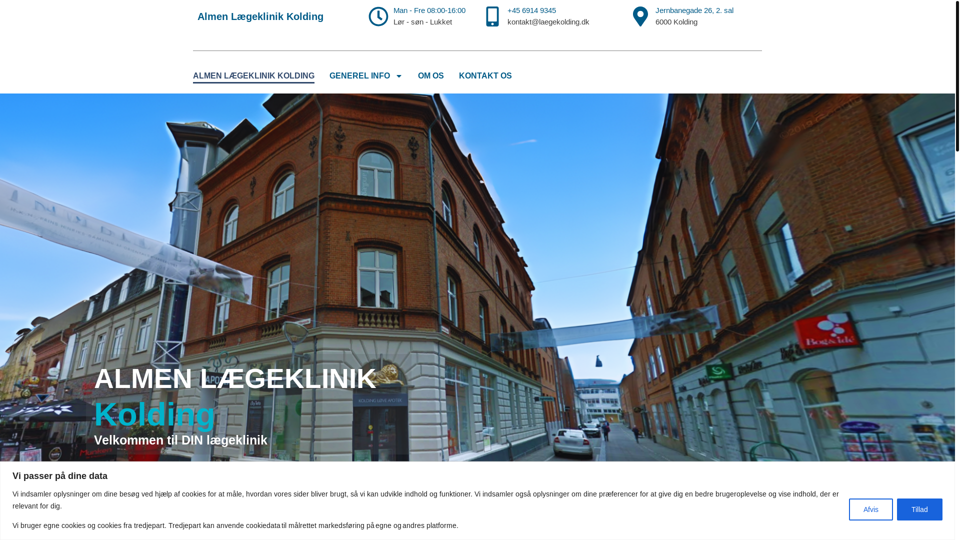 website screenshot of https://xn--lgekolding-d6a.dk/
