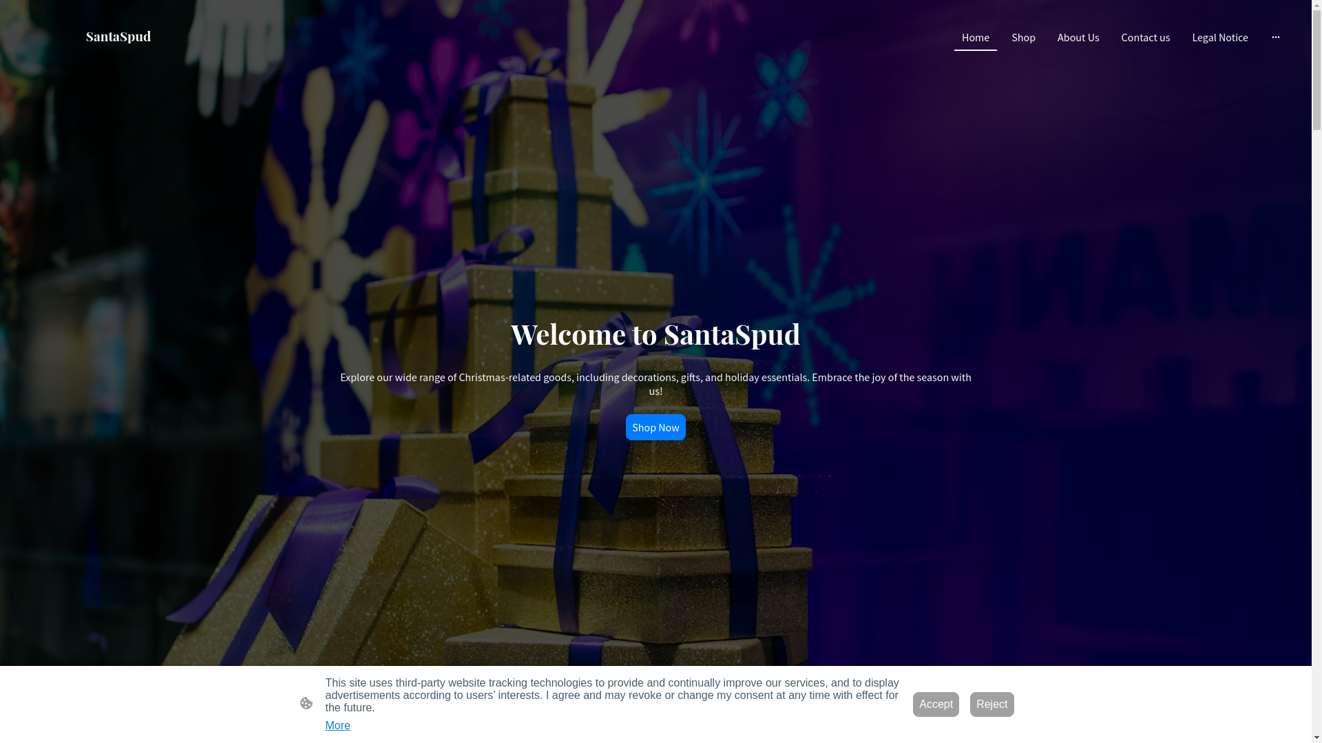website screenshot of https://santaspud.co.uk/