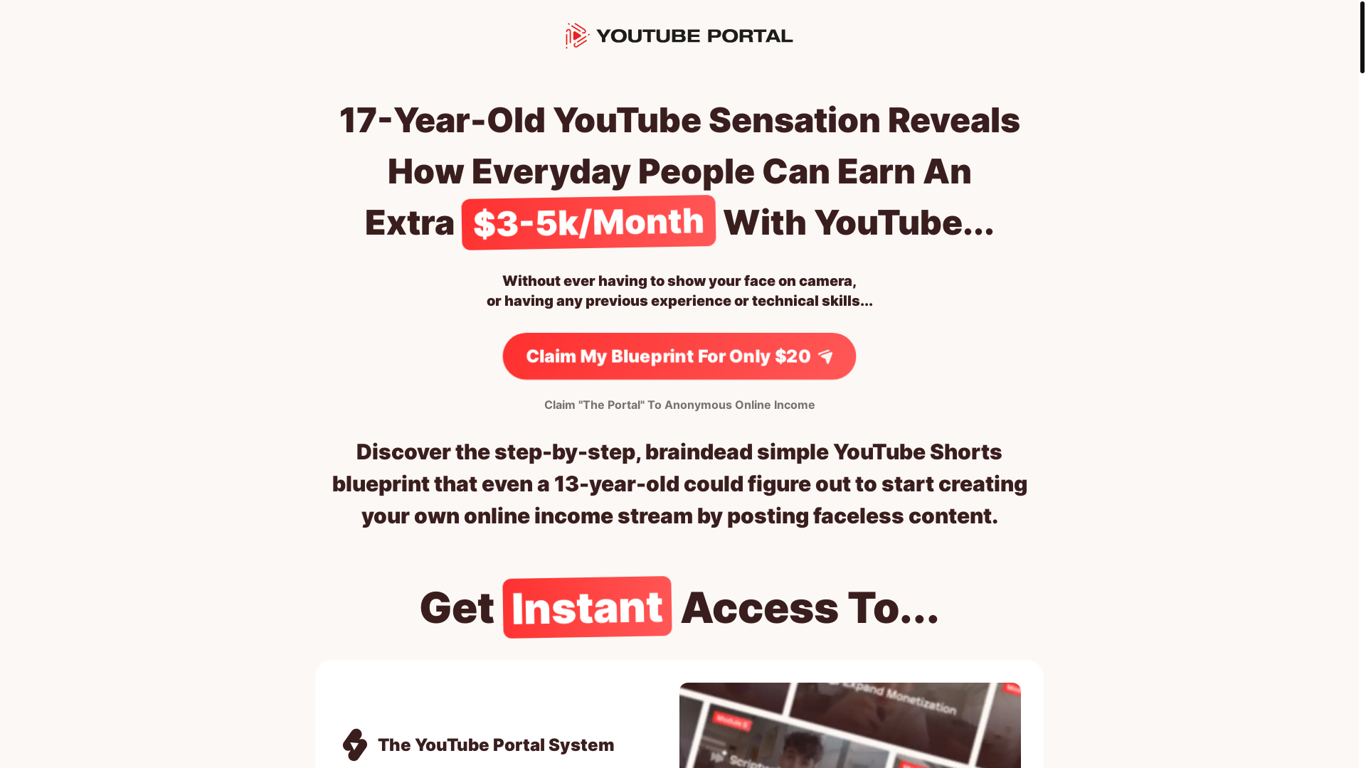 website screenshot of https://youtubeportal-landing.pages.dev/