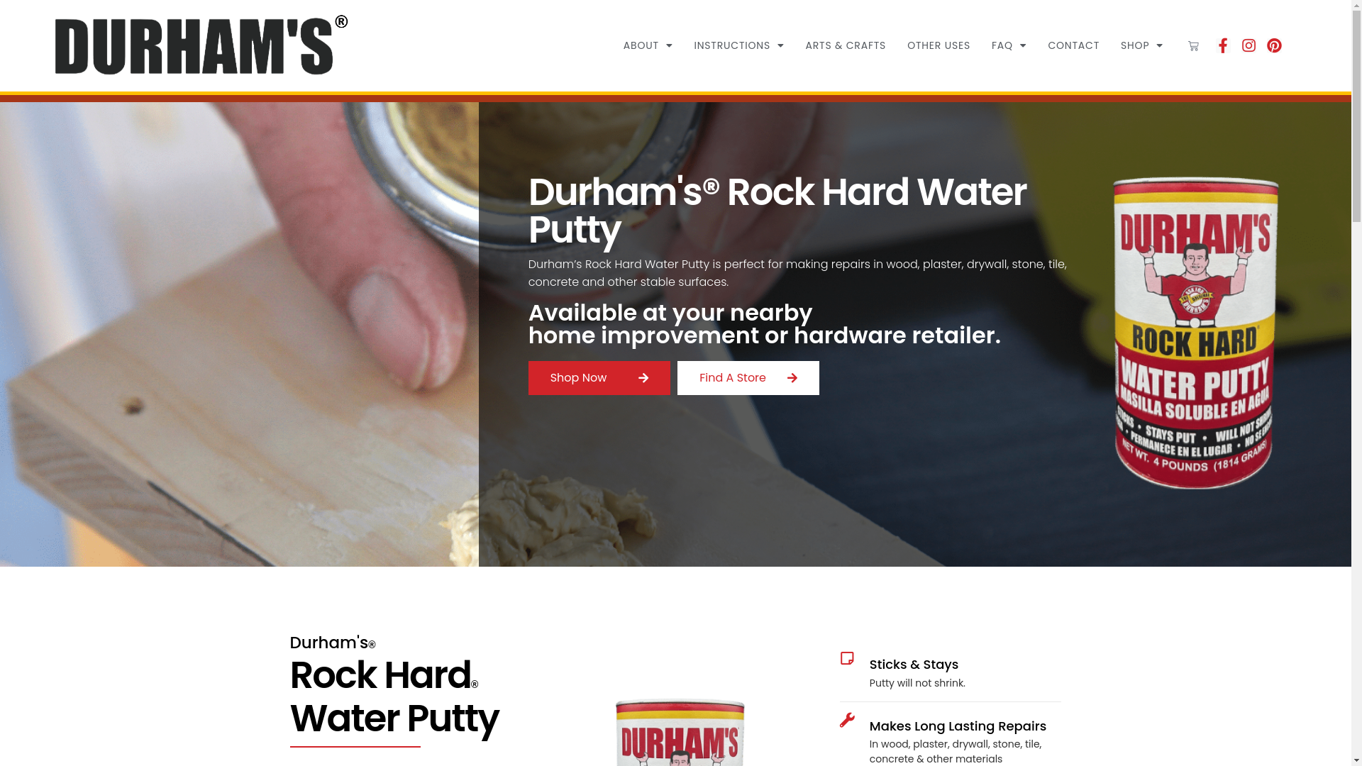 website screenshot of https://waterputty.com/