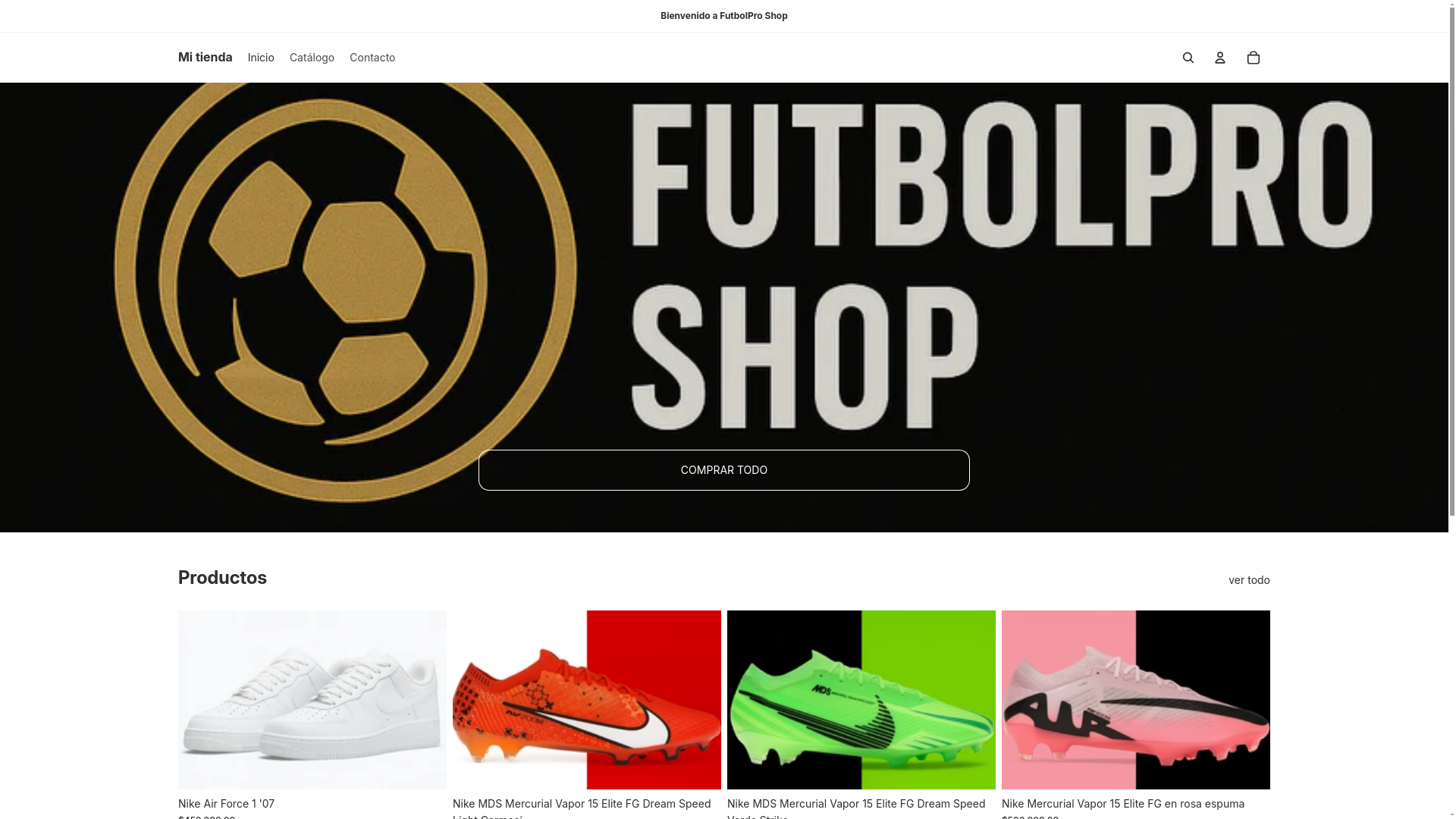 website screenshot of https://httpsfutbolproshop.com/