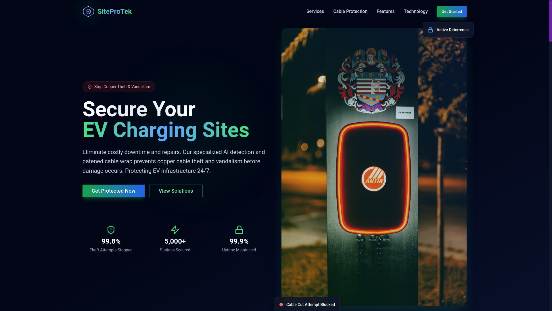 website screenshot of https://siteprotek.com/